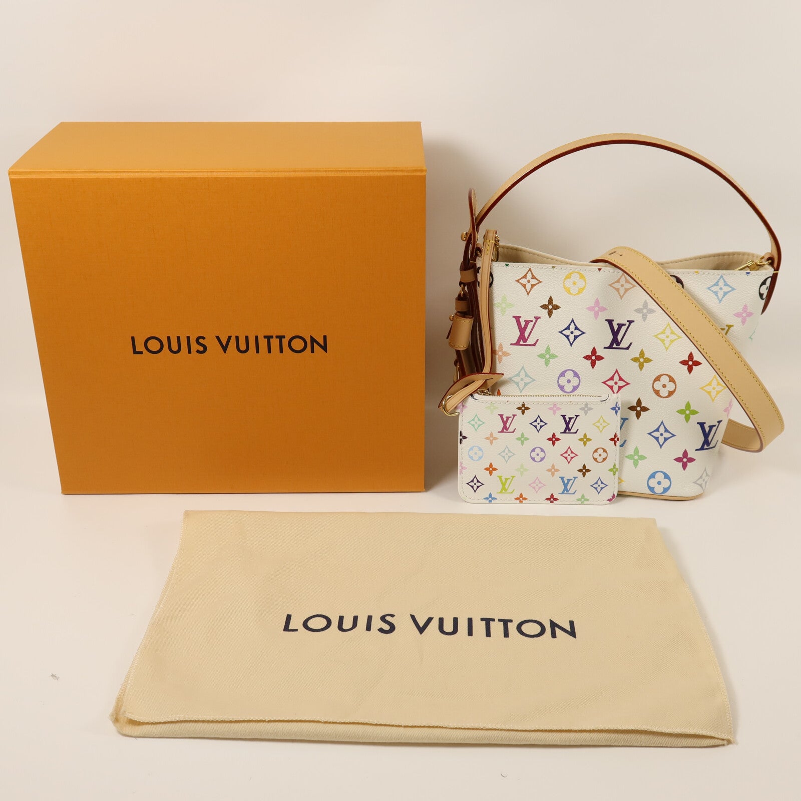 LOUIS VUITTON Monogram Multicolore LV x TM All In BB金扣手挽肩背兩用袋