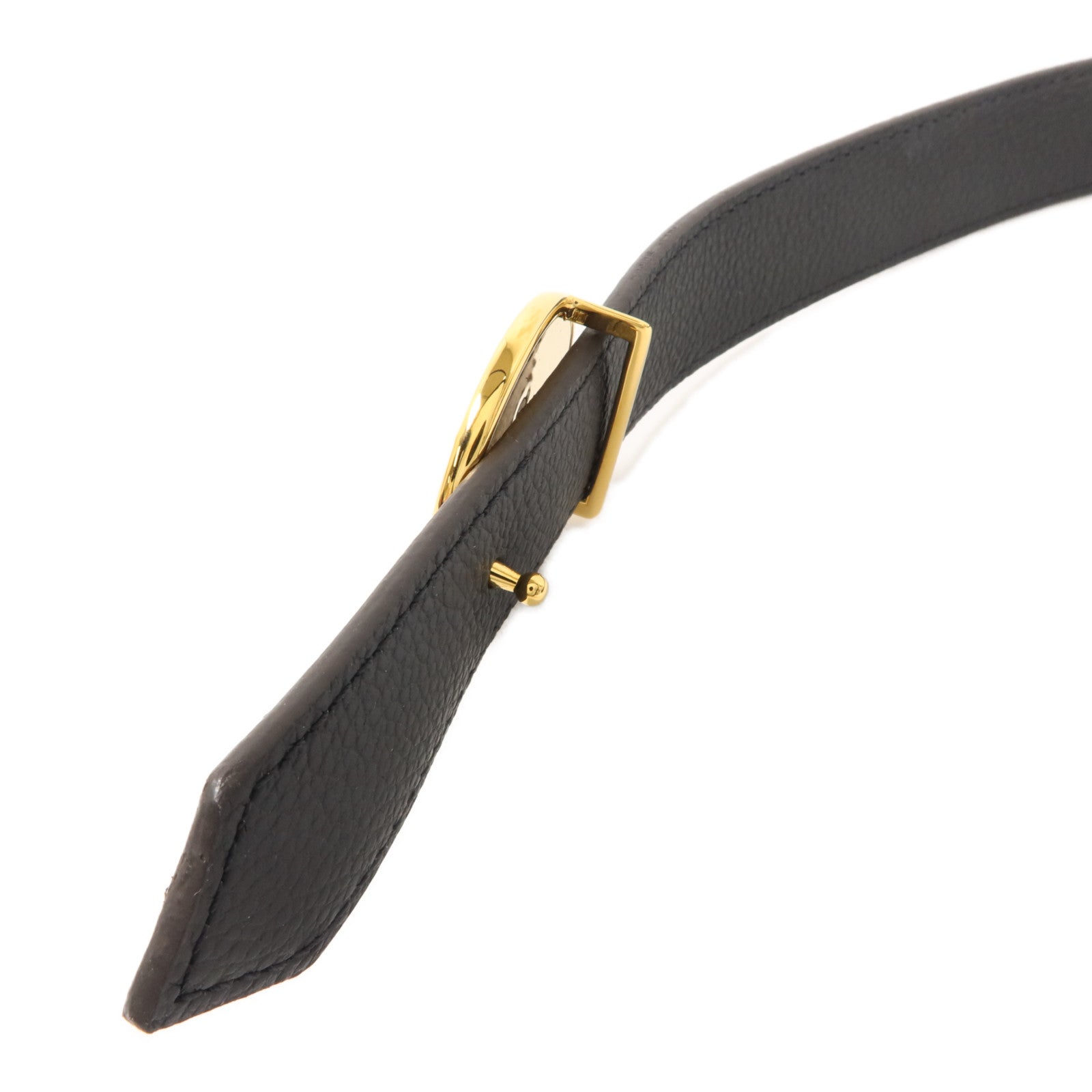LOUIS VUITTON Monogram Circle Gold Reversible Belt 80cm皮帶