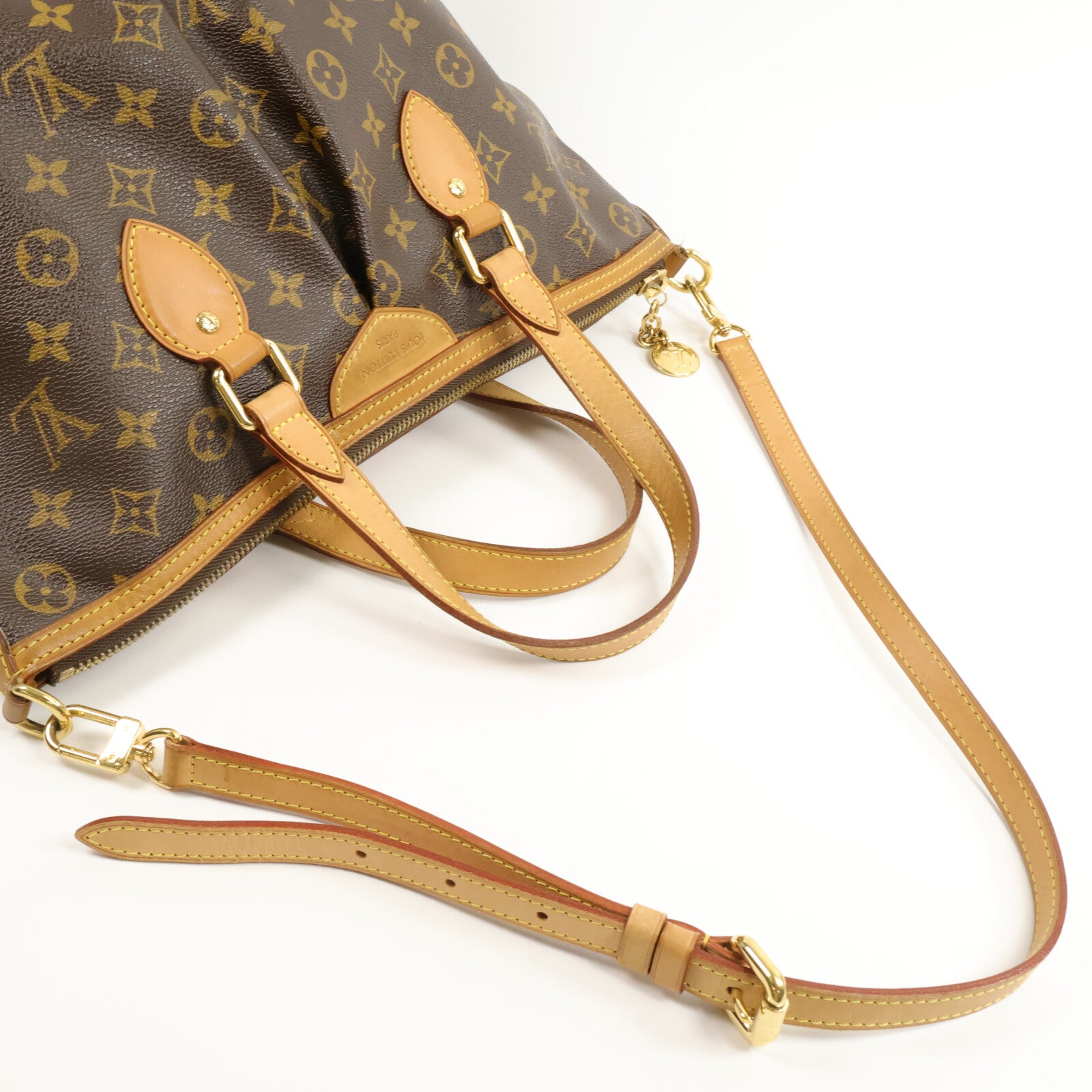 LOUIS VUITTON Monogram Palermo PM金扣手挽肩背兩用袋棕色