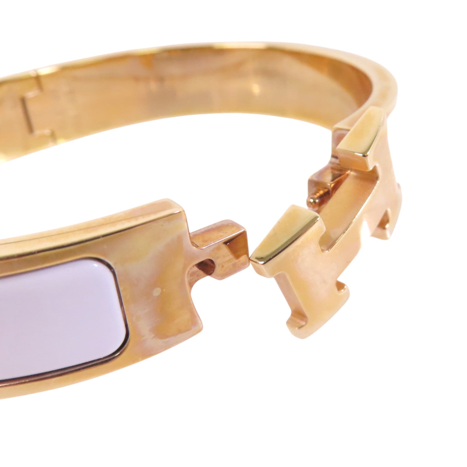 HERMES 金屬/琺瑯Clic-H Bracelet金扣手鐲