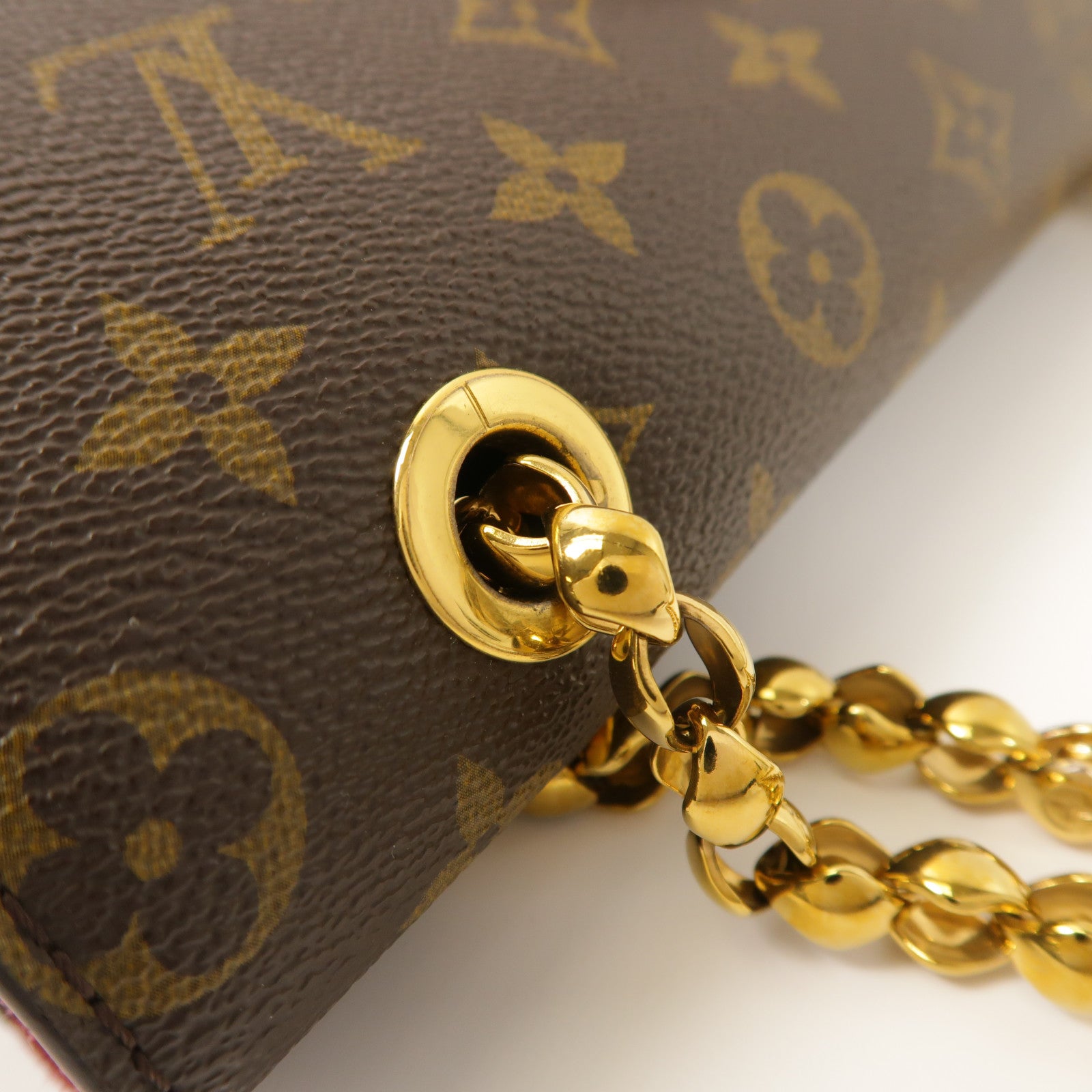 LOUIS VUITTON Monogram Victoire金扣鏈帶肩背袋