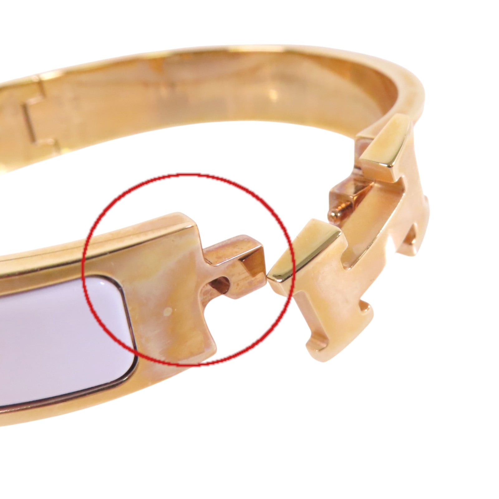 HERMES 金屬/琺瑯Clic-H Bracelet金扣手鐲