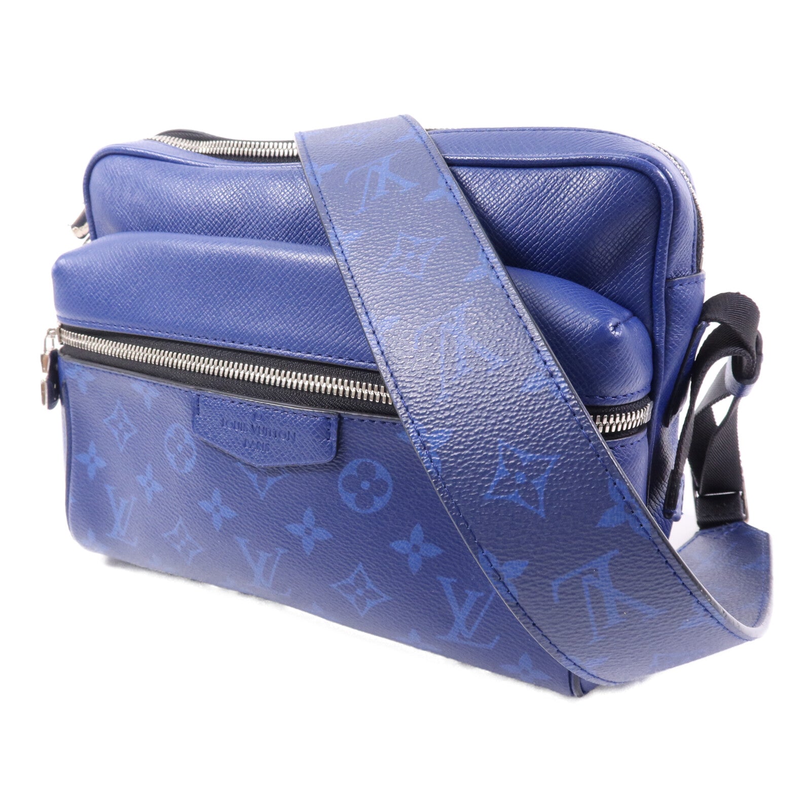 LOUIS VUITTON Taiga/Monogram Outdoor Messenger銀扣肩背袋