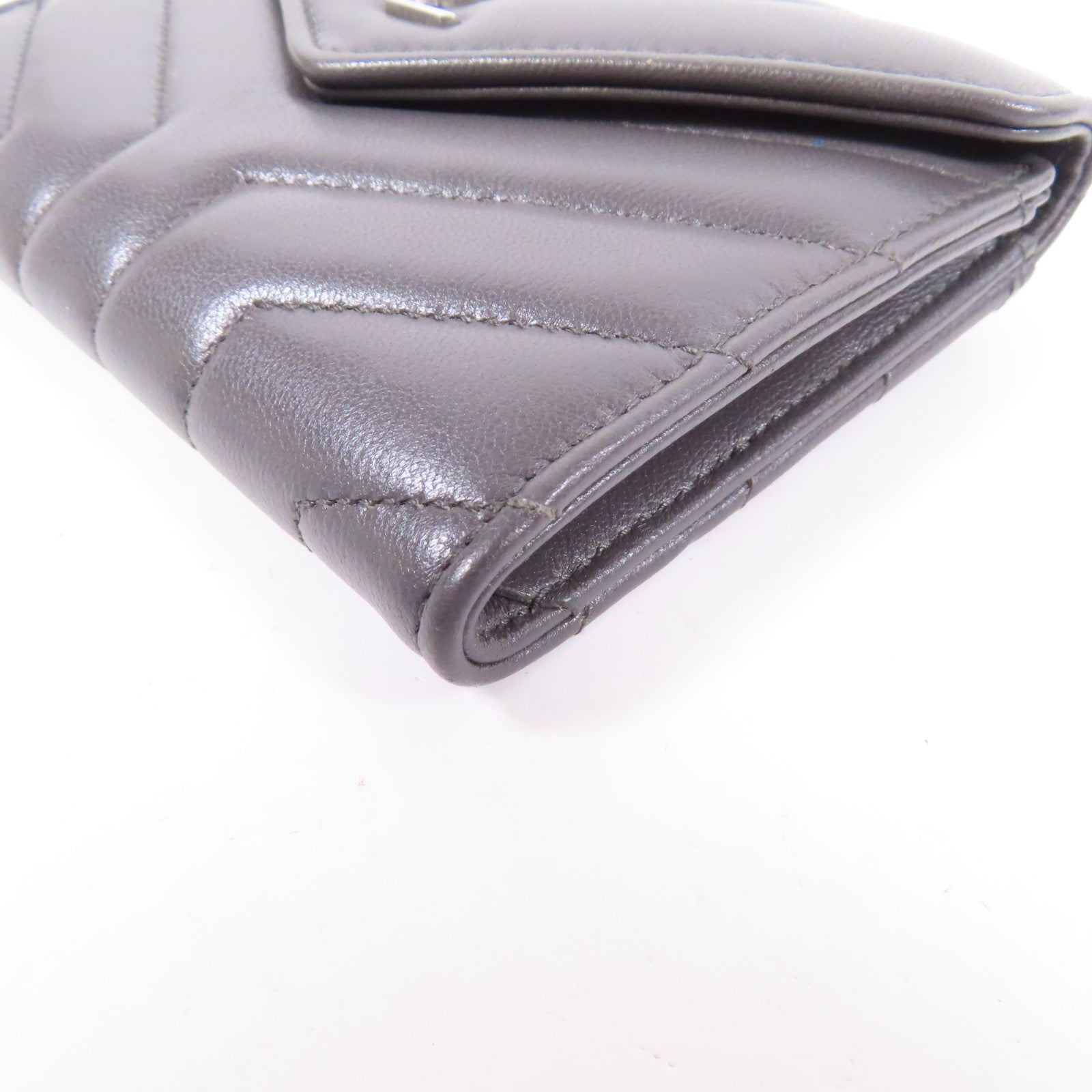 SAINT LAURENT 羊皮皮革Wallet銀扣錢包
