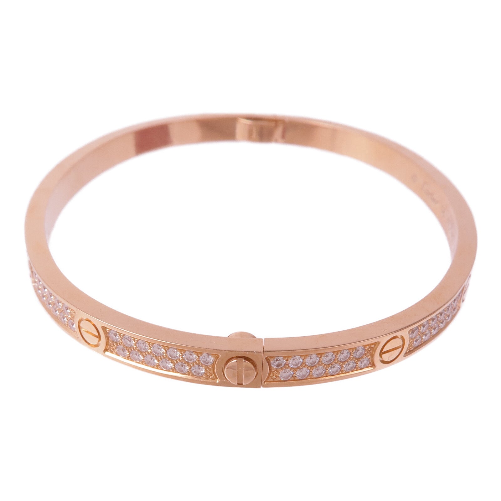 CARTIER 18K玫瑰金Love Bracelet Full Diamonds Small Model鑽石手鐲Cartier#16
