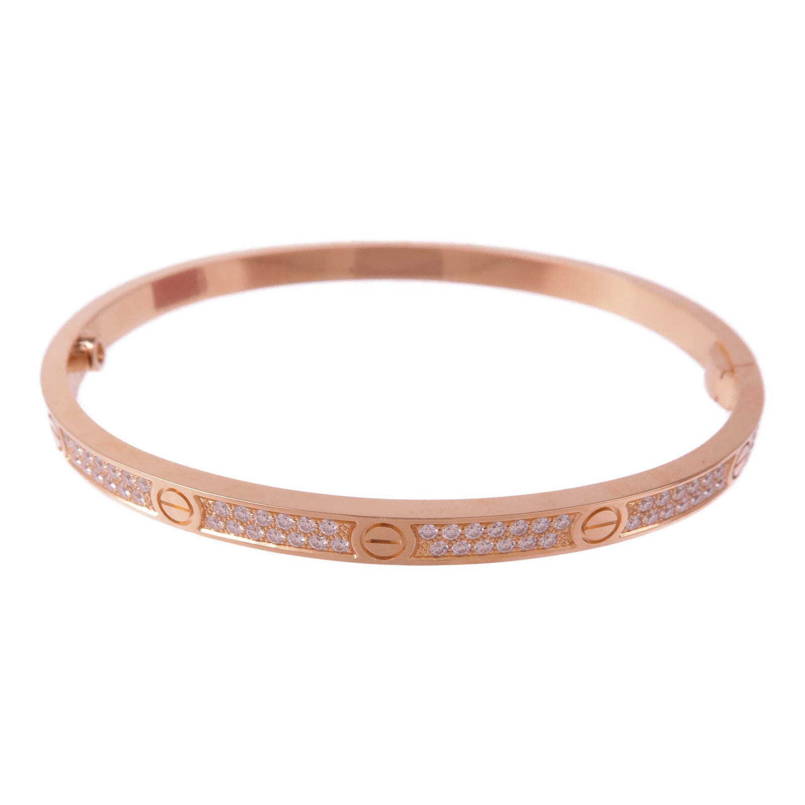 CARTIER 18K玫瑰金Love Bracelet Full Diamonds Small Model鑽石手鐲Cartier#16