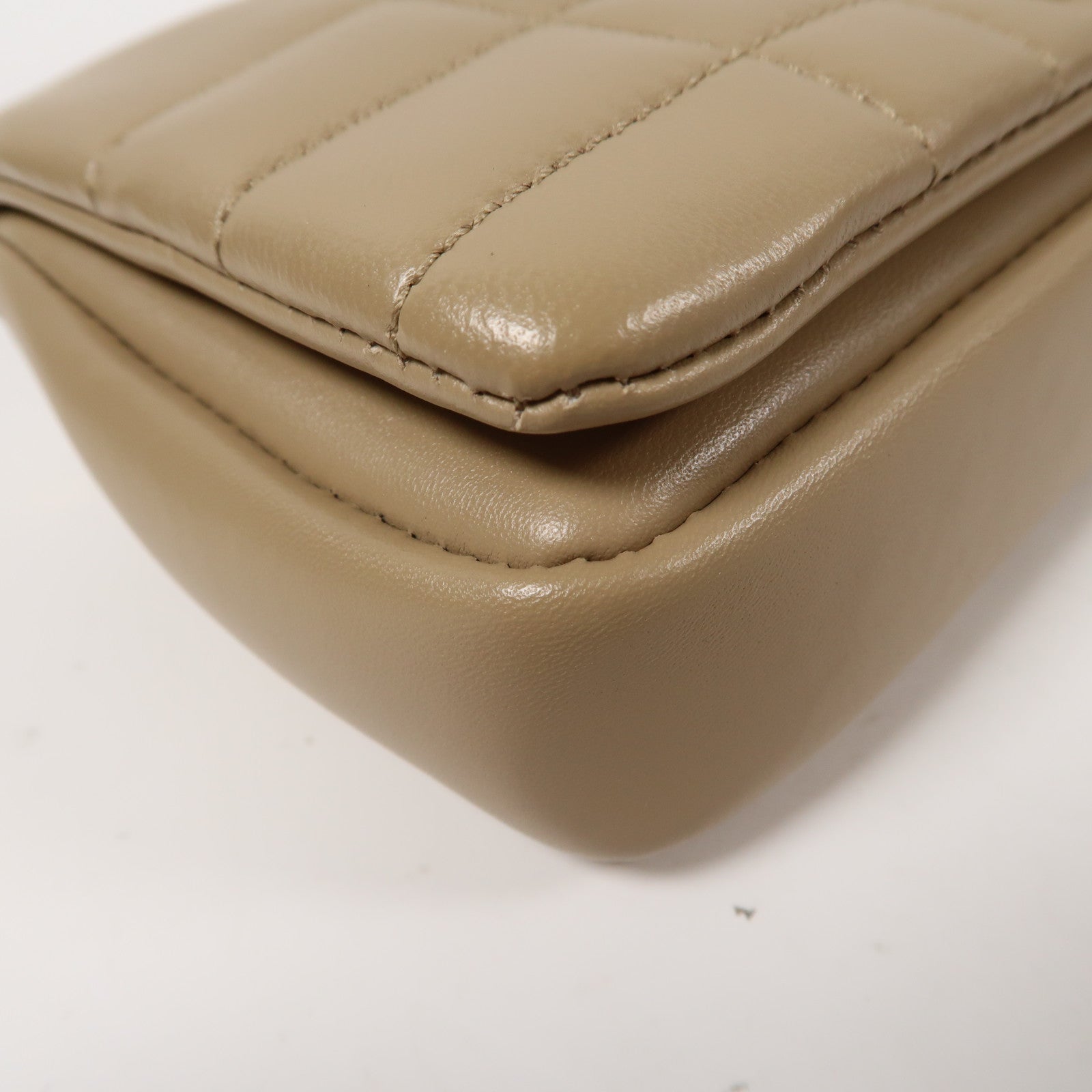 BURBERRY 【激減優惠】牛皮皮革Shoulder Bag金扣鏈帶肩背袋啡色
