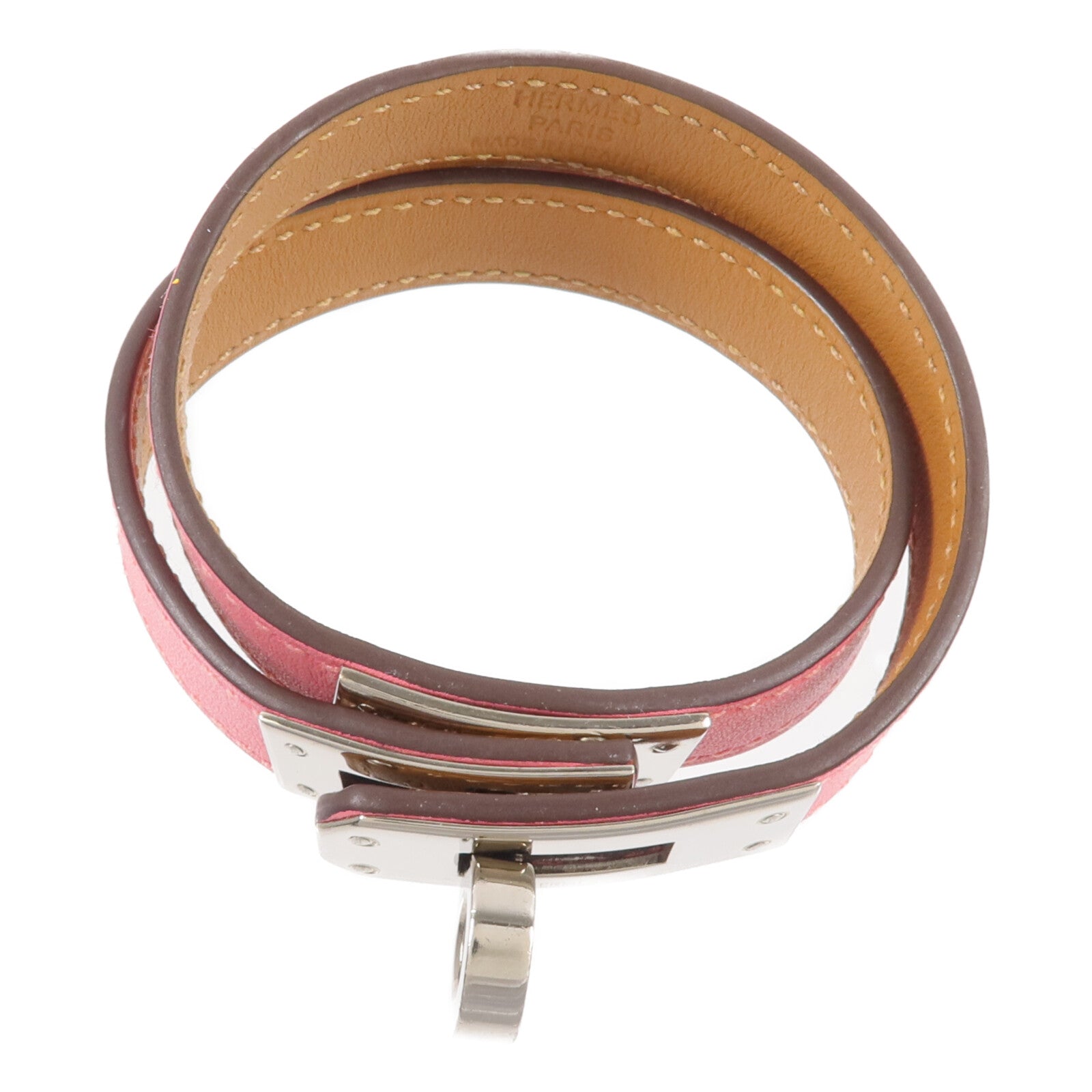 HERMES 【激減優惠】Swift皮革Mini Kelly Double Tour Bracelet手帶Rose Azalee