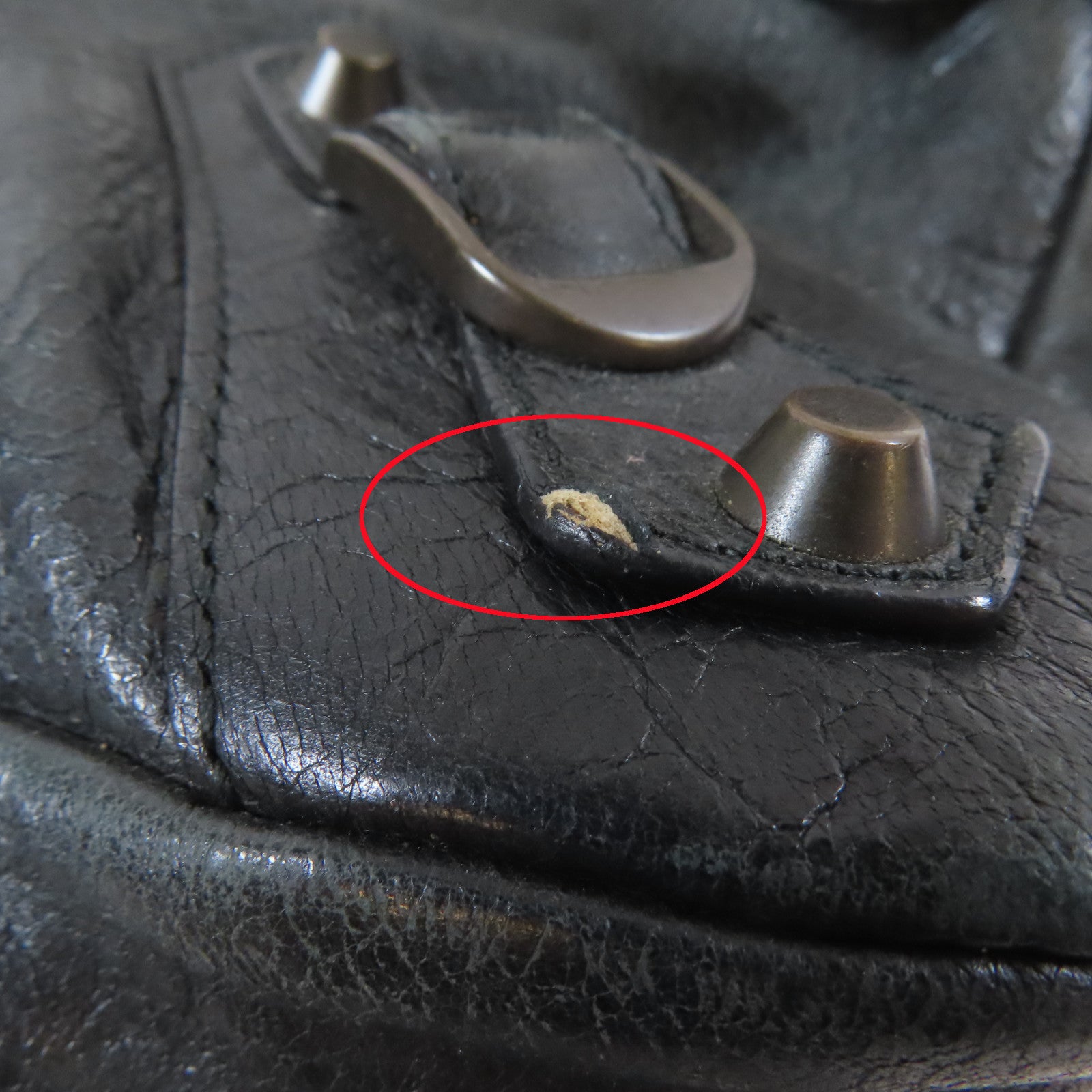 BALENCIAGA 牛皮皮革2 Way Shoulder Bag金扣手挽肩背兩用袋黑色
