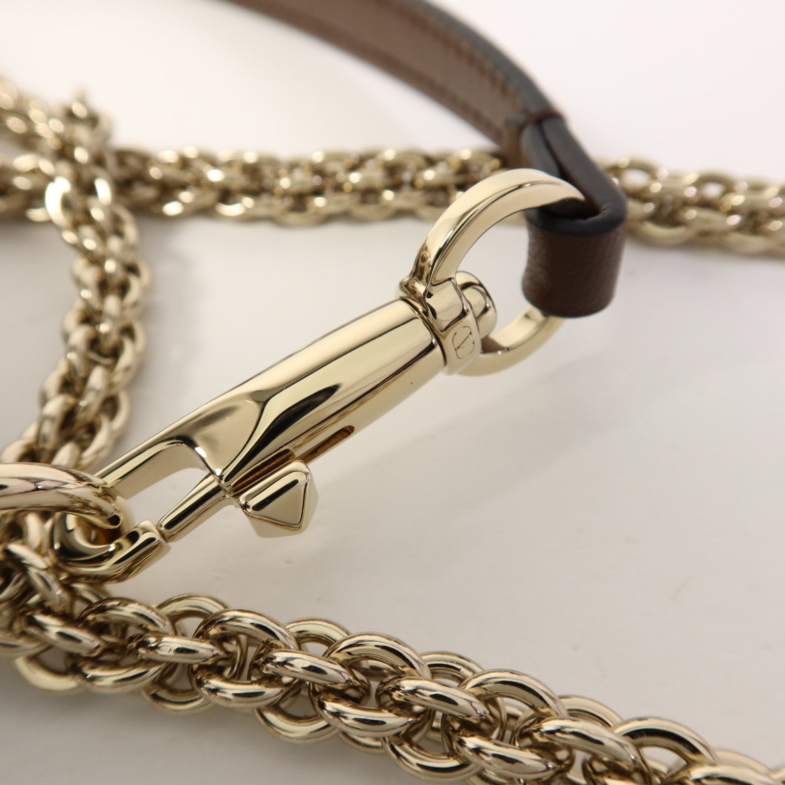 Valentino 牛皮皮革/水晶Shoulder Bag金扣手挽肩背兩用袋