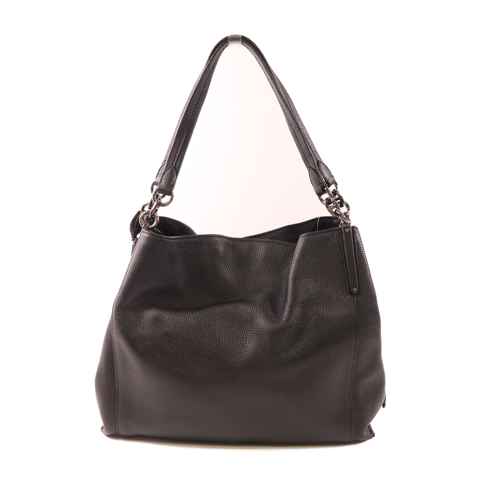 COACH 牛皮皮革Shoulder Bag銀扣肩背袋