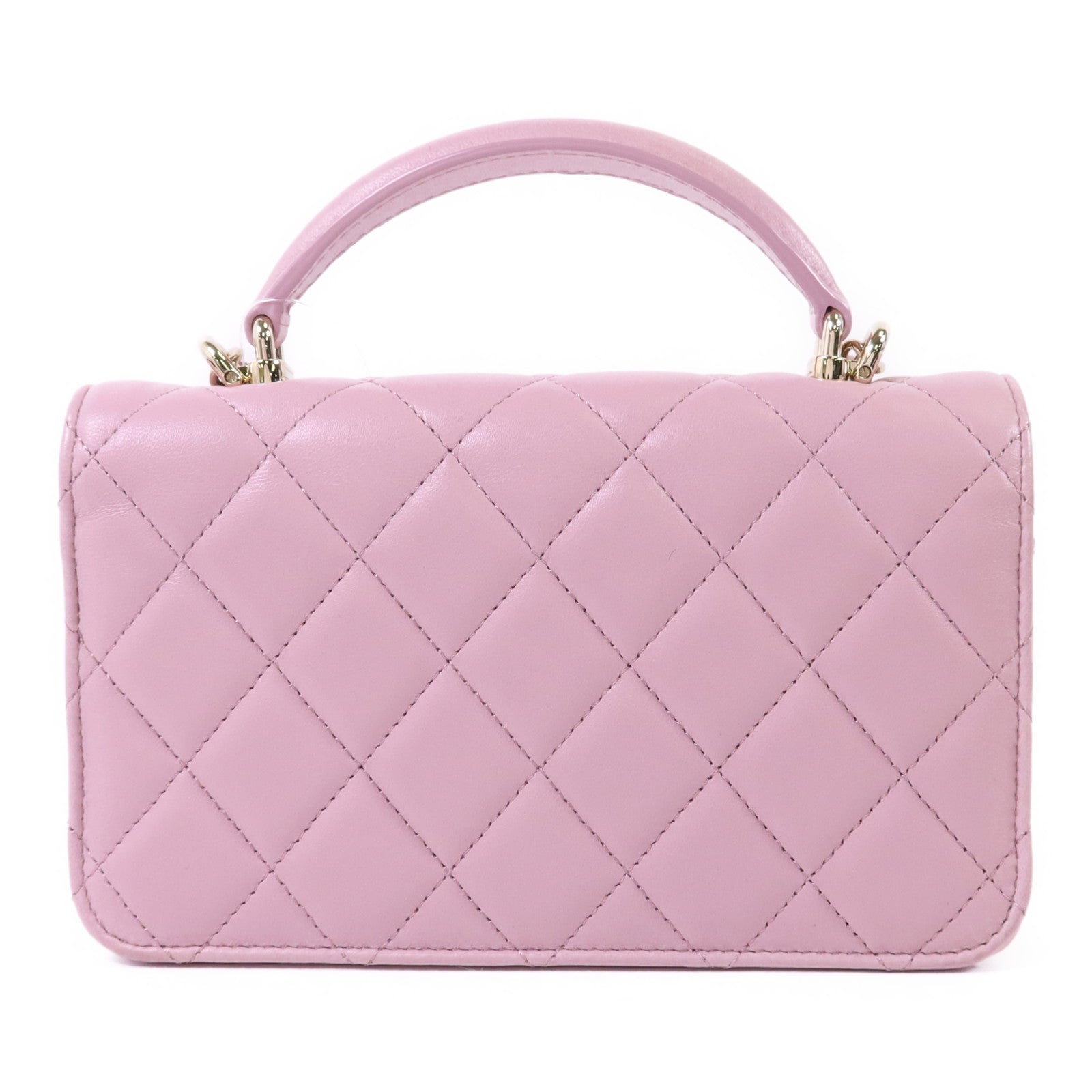 CHANEL 羊皮皮革Chain Shoulder Bag金扣手挽肩背兩用袋