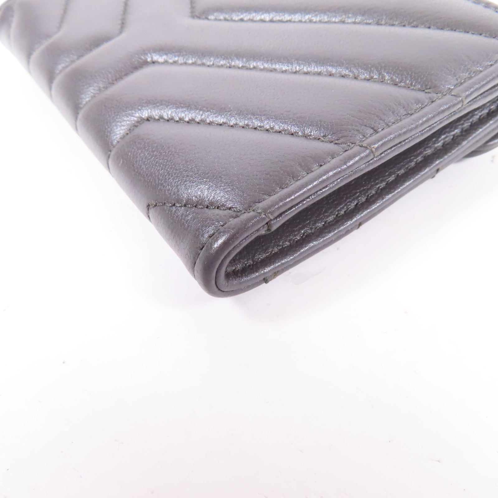 SAINT LAURENT 羊皮皮革Wallet銀扣錢包