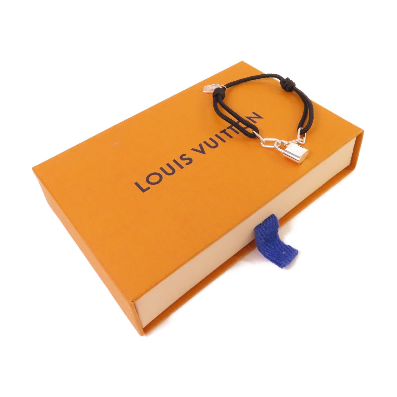 LOUIS VUITTON 952純銀Padlock Bracelet手鏈銀色/黑色