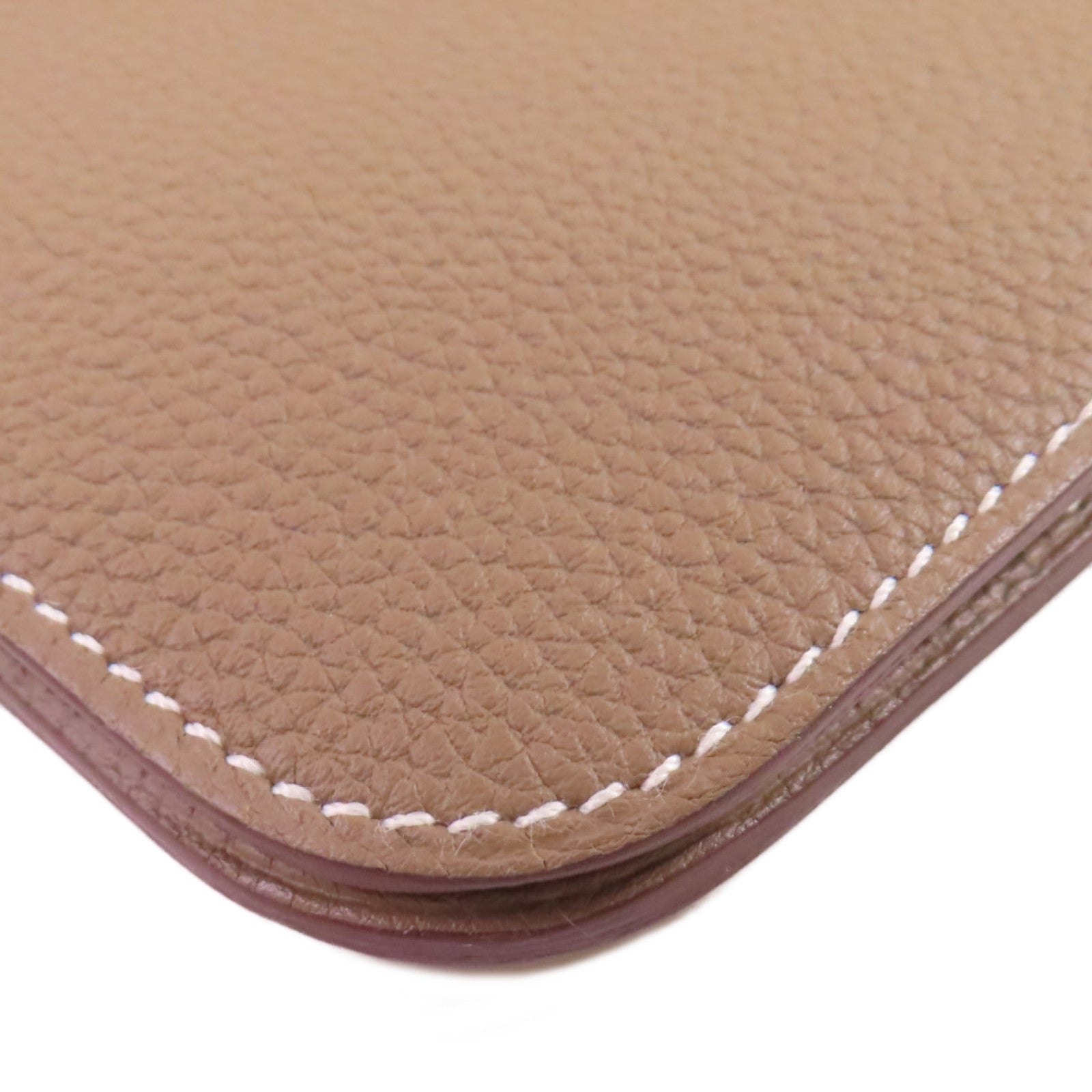 HERMES Togo皮革Dogon Wallet銀扣長錢包Etoupe大象色