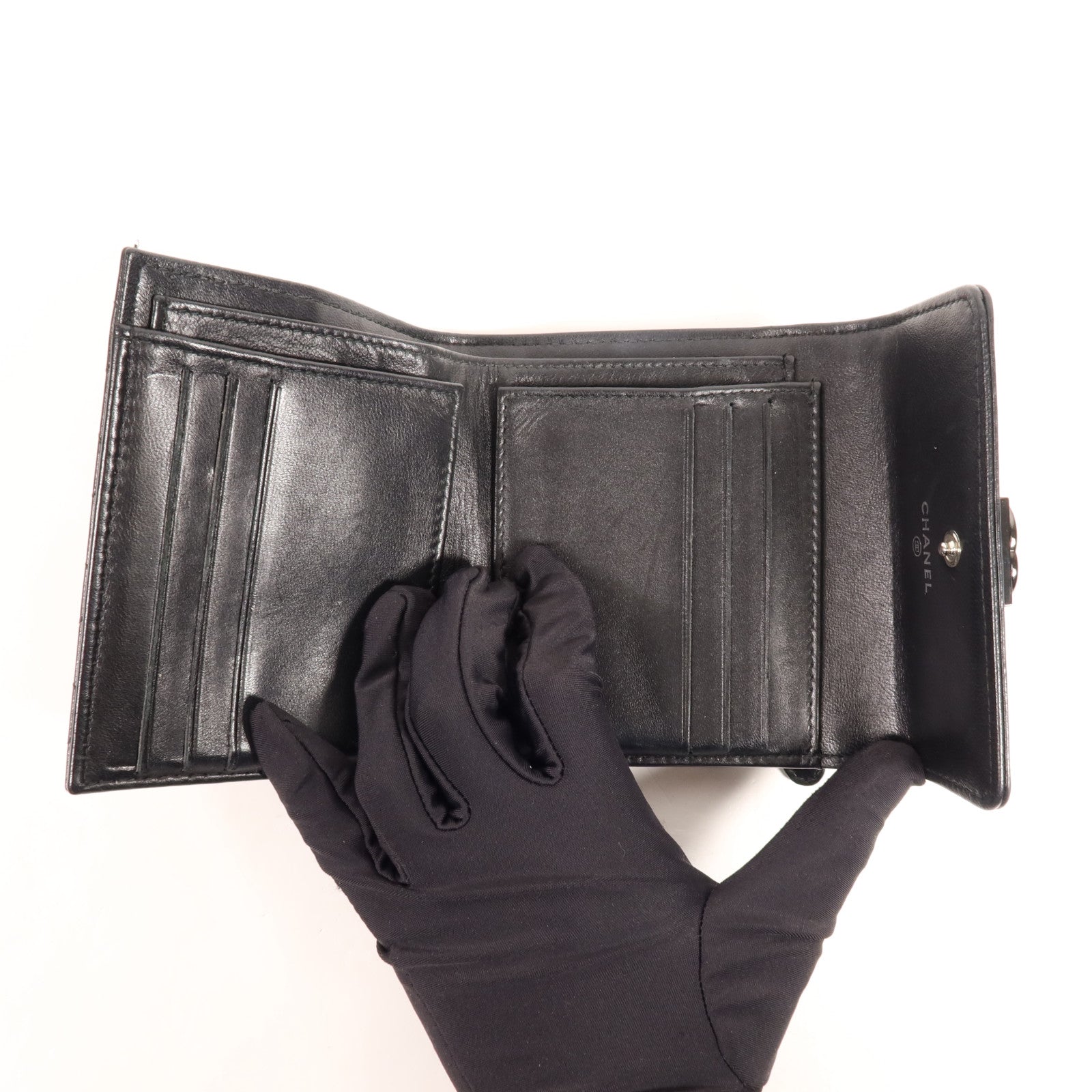 CHANEL 羊皮皮革Boy Wallet錢包