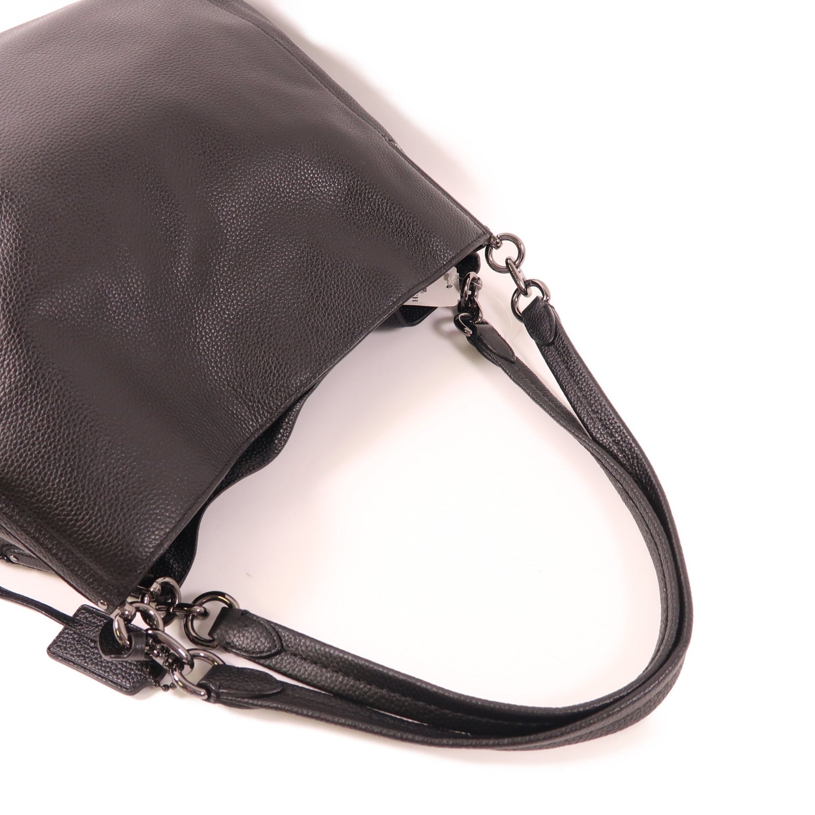 COACH 牛皮皮革Shoulder Bag銀扣肩背袋