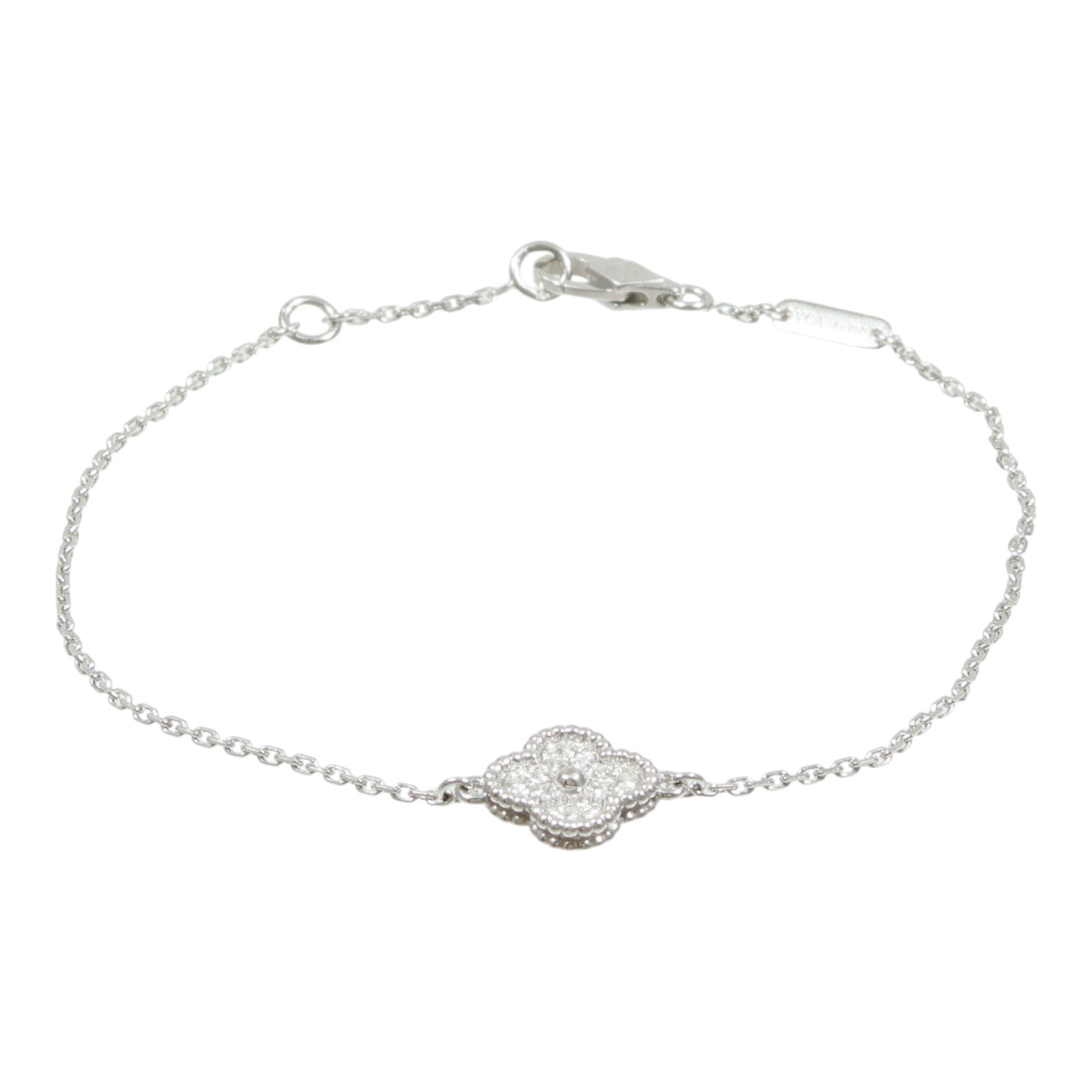 Van Cleef & Arpels 18K白金Sweet Alhambra Diamond鑽石手鏈