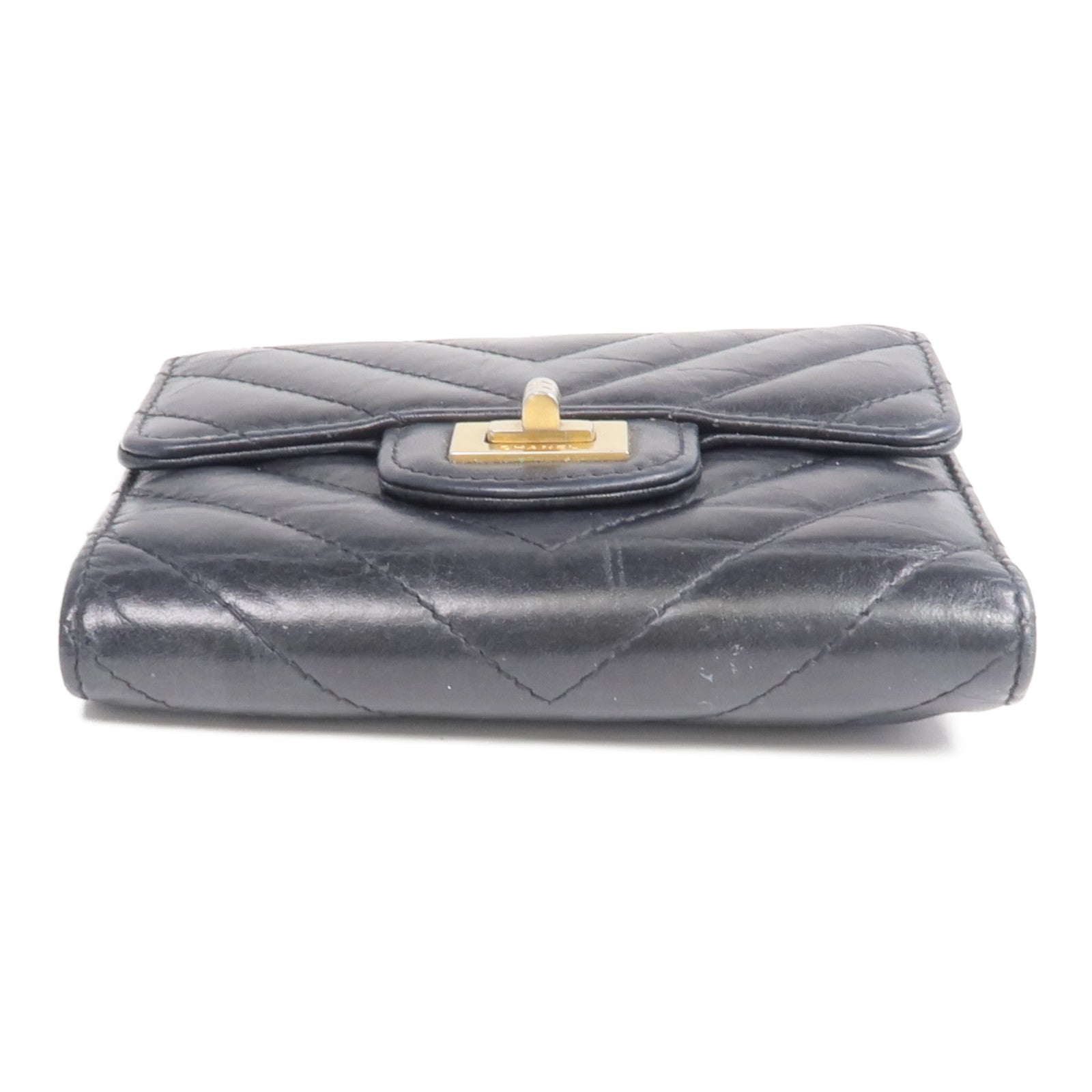 CHANEL 牛皮皮革2.55 Wallet金扣錢包