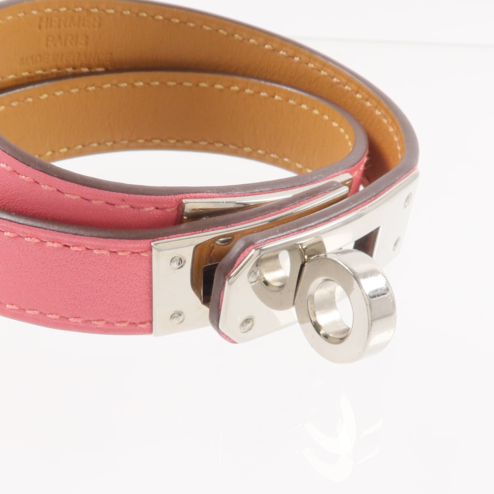 HERMES 【激減優惠】Swift皮革Mini Kelly Double Tour Bracelet手帶Rose Azalee