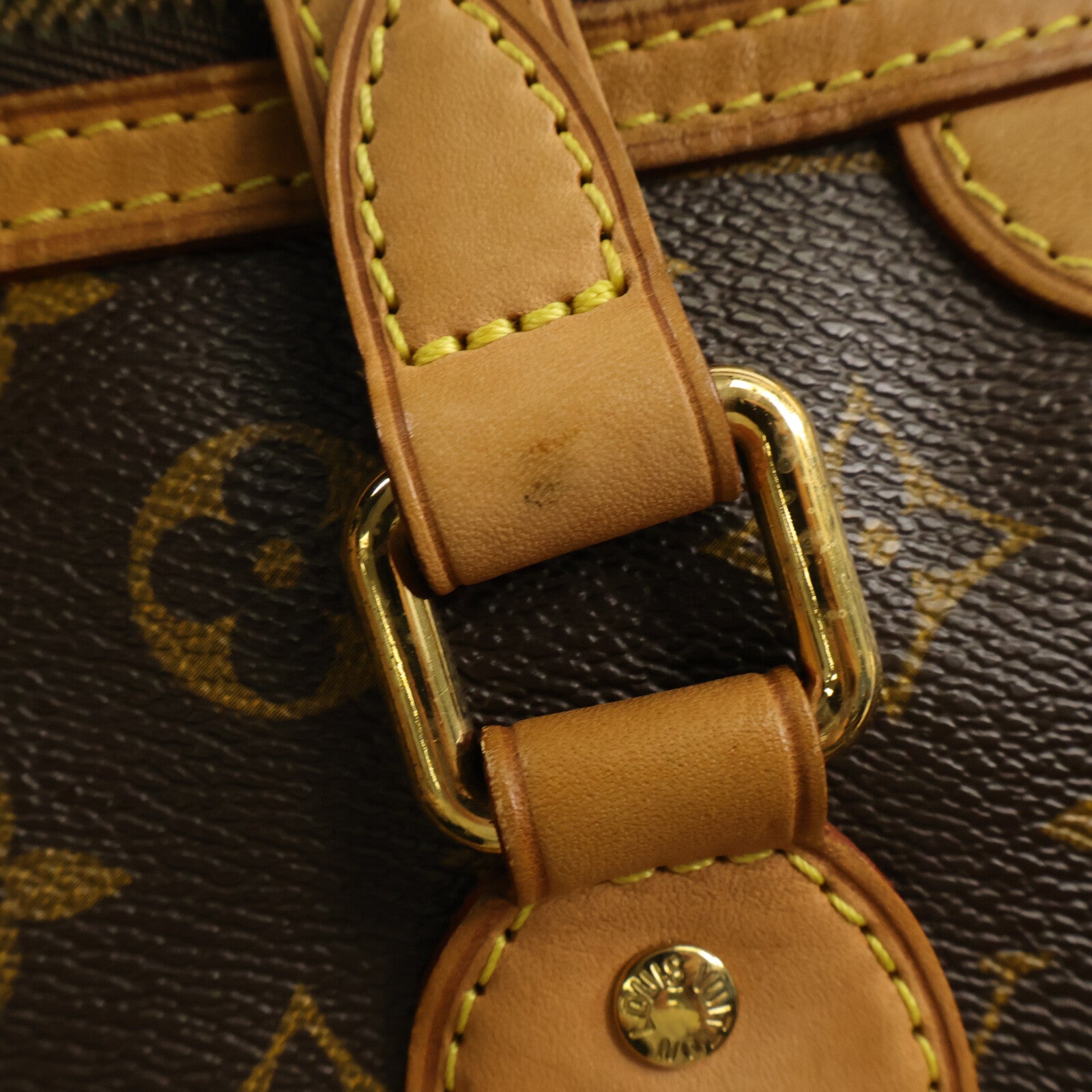 LOUIS VUITTON Monogram Palermo PM金扣手挽肩背兩用袋棕色