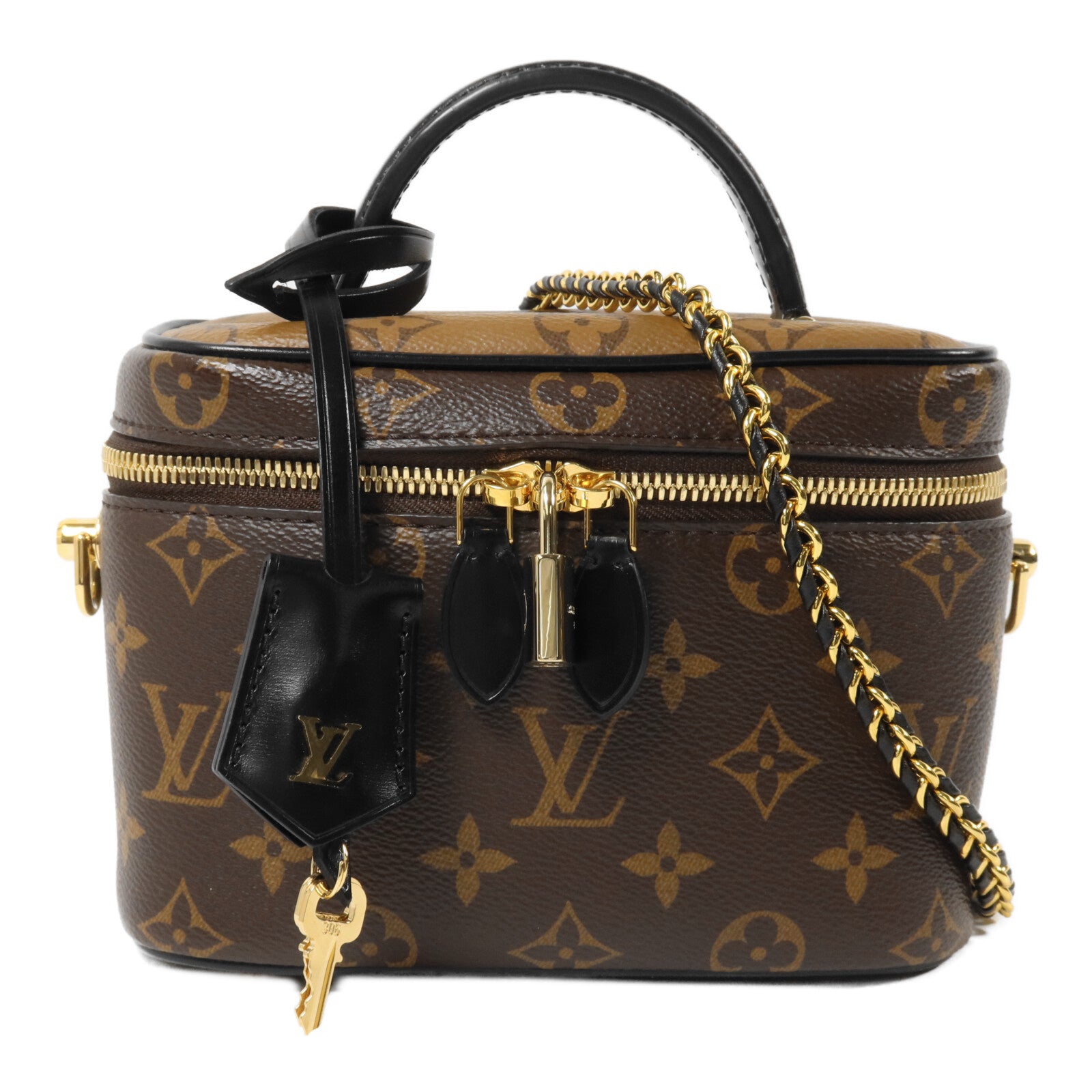 LOUIS VUITTON Monogram Reverse Vanity PM鏈帶手挽肩背兩用袋