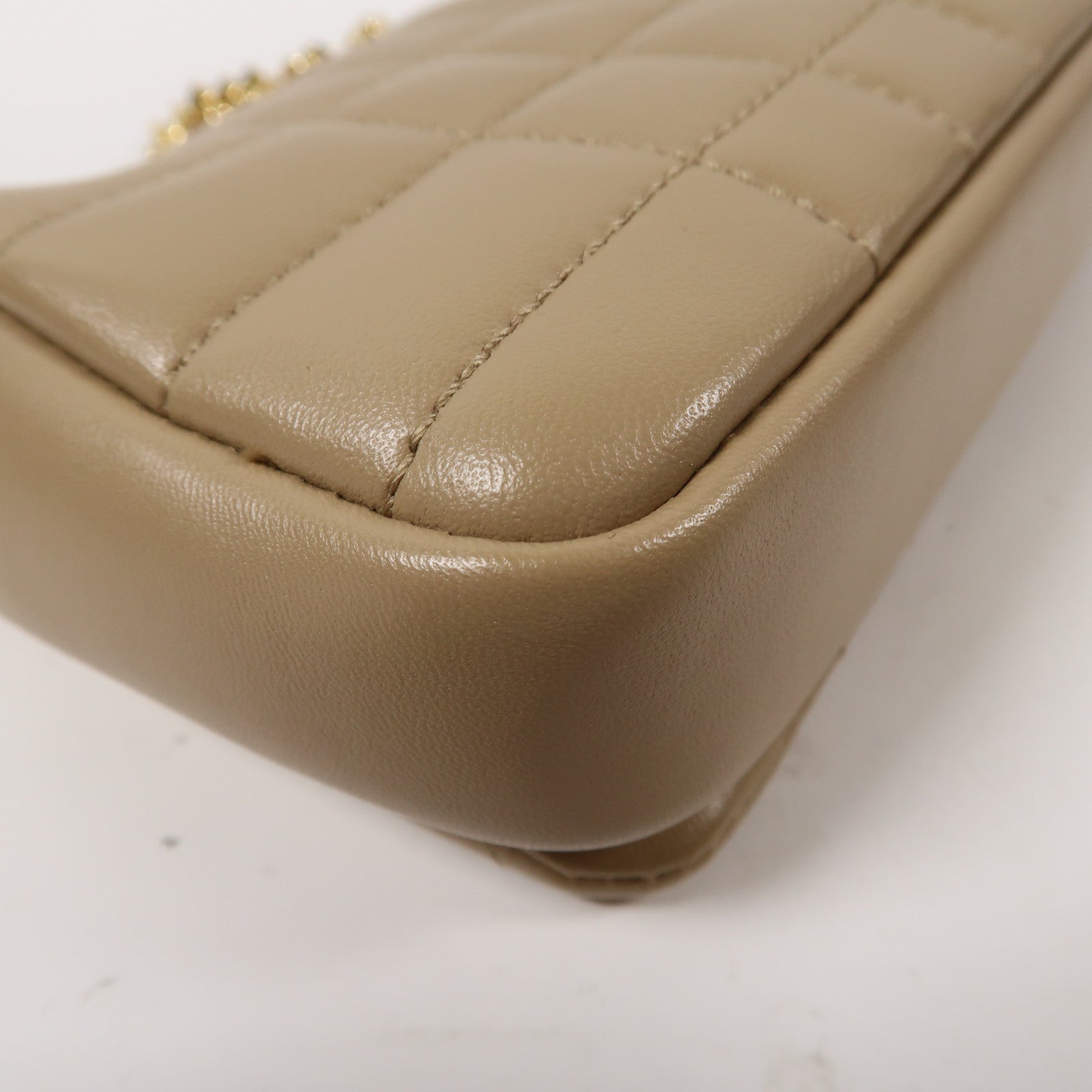 BURBERRY 【激減優惠】牛皮皮革Shoulder Bag金扣鏈帶肩背袋啡色