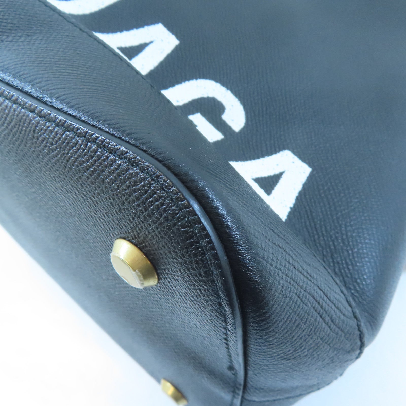 BALENCIAGA 牛皮皮革Ville Top Handle Bag金扣手挽肩背兩用袋黑色