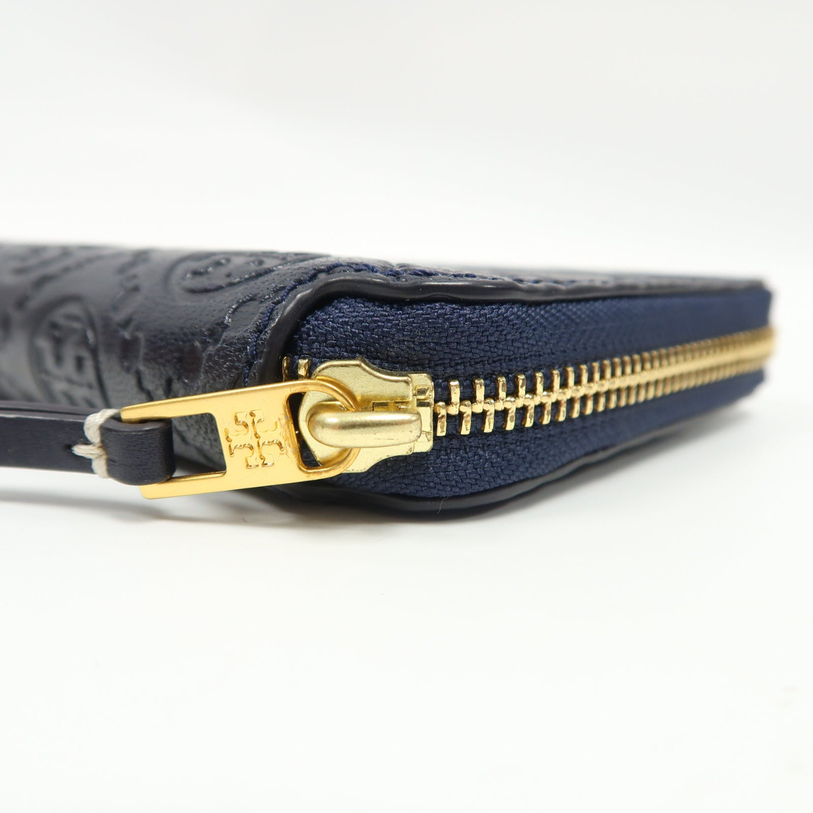 Tory Burch 牛皮皮革Long Wallet金扣長錢包藍色