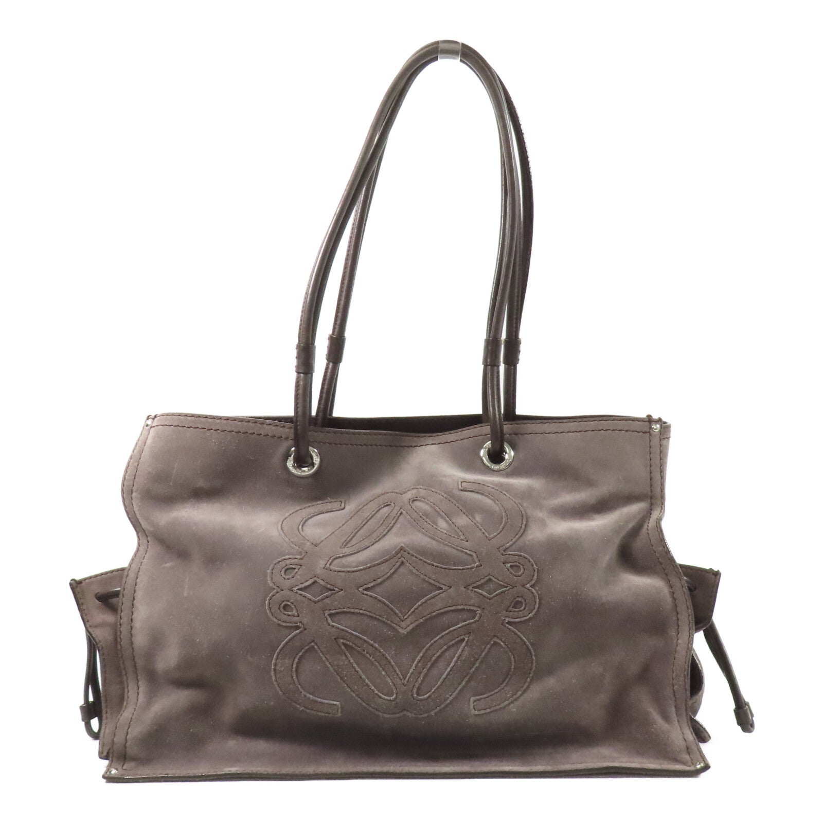 LOEWE 麂皮皮革Anagram Shoulder Bag肩背袋