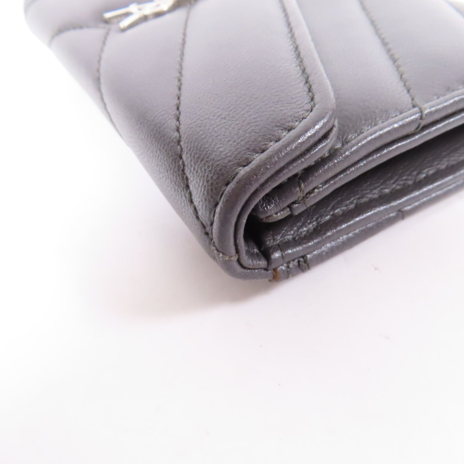 SAINT LAURENT 羊皮皮革Wallet銀扣錢包