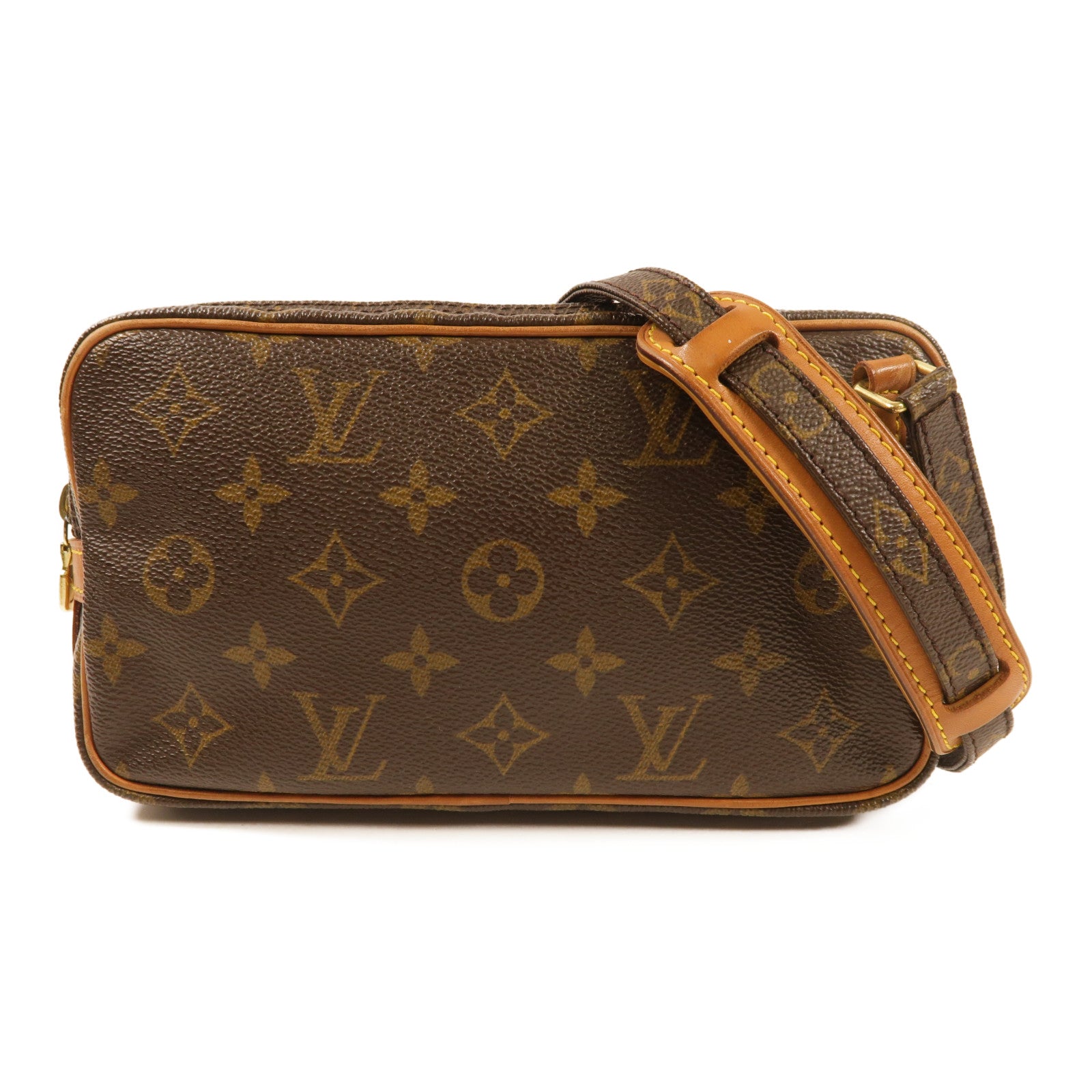 LOUIS VUITTON Monogram Marly Bandouliere金扣肩背袋棕色