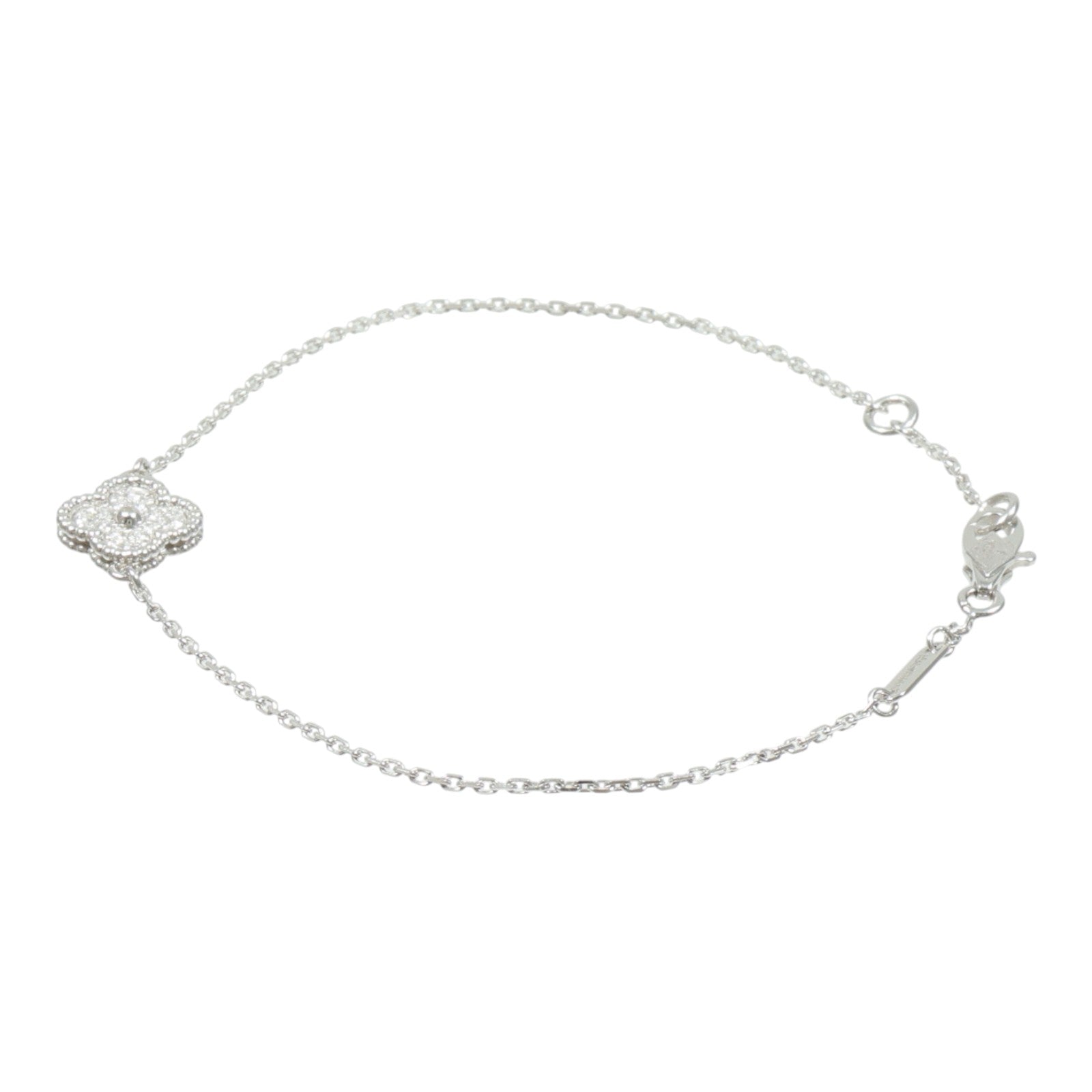 Van Cleef & Arpels 18K白金Sweet Alhambra Diamond鑽石手鏈