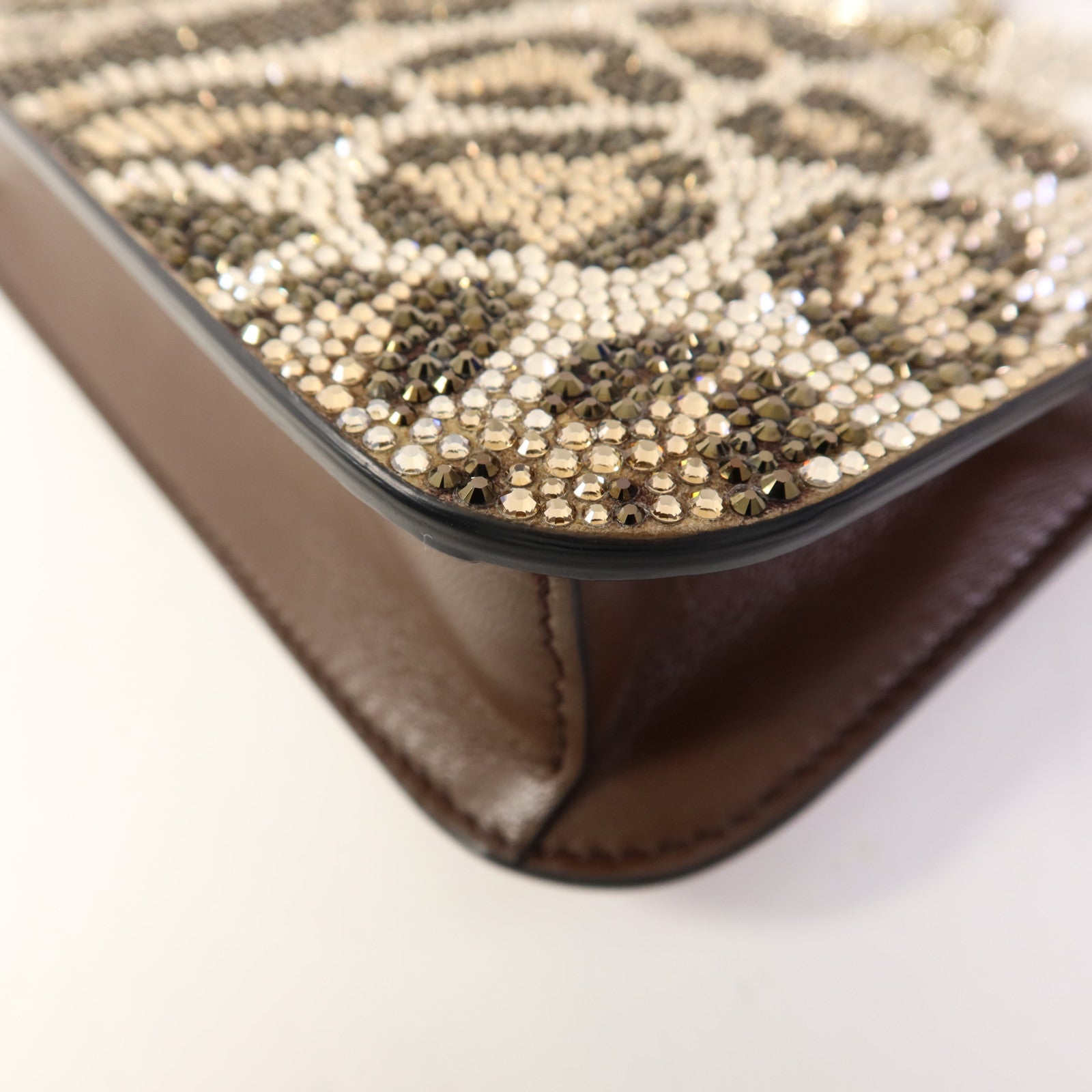 Valentino 牛皮皮革/水晶Shoulder Bag金扣手挽肩背兩用袋