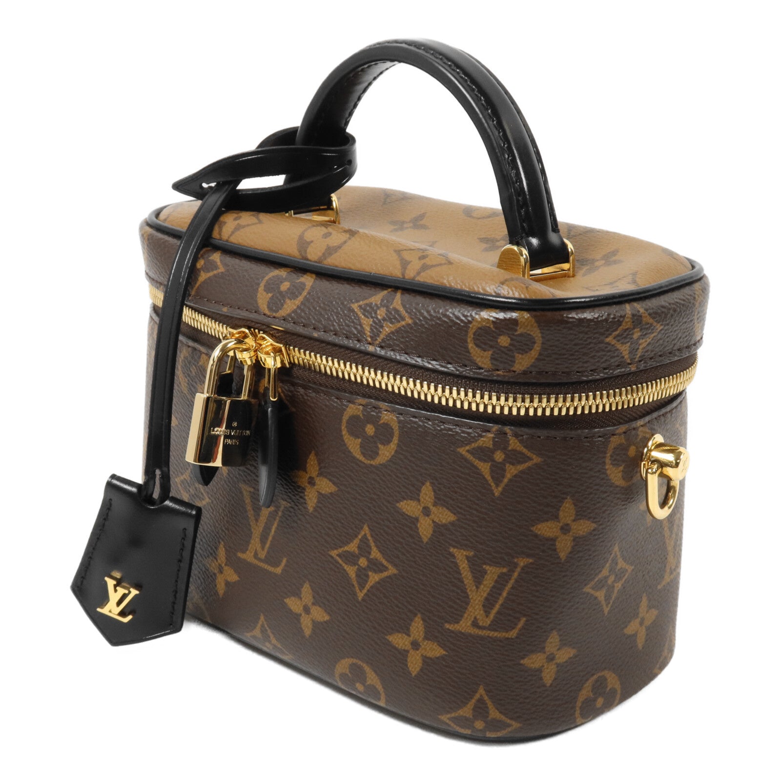 LOUIS VUITTON Monogram Reverse Vanity PM鏈帶手挽肩背兩用袋