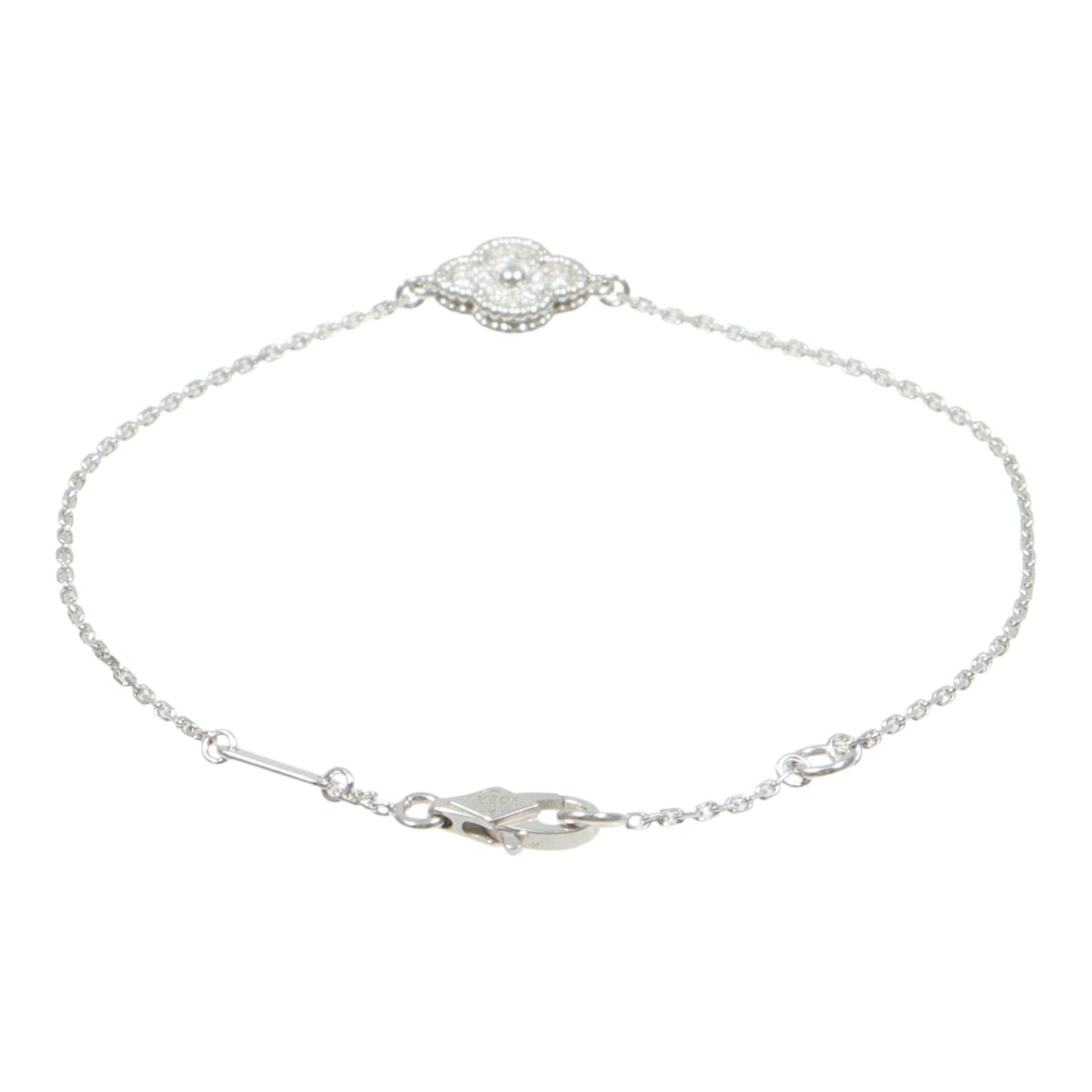 Van Cleef & Arpels 18K白金Sweet Alhambra Diamond鑽石手鏈
