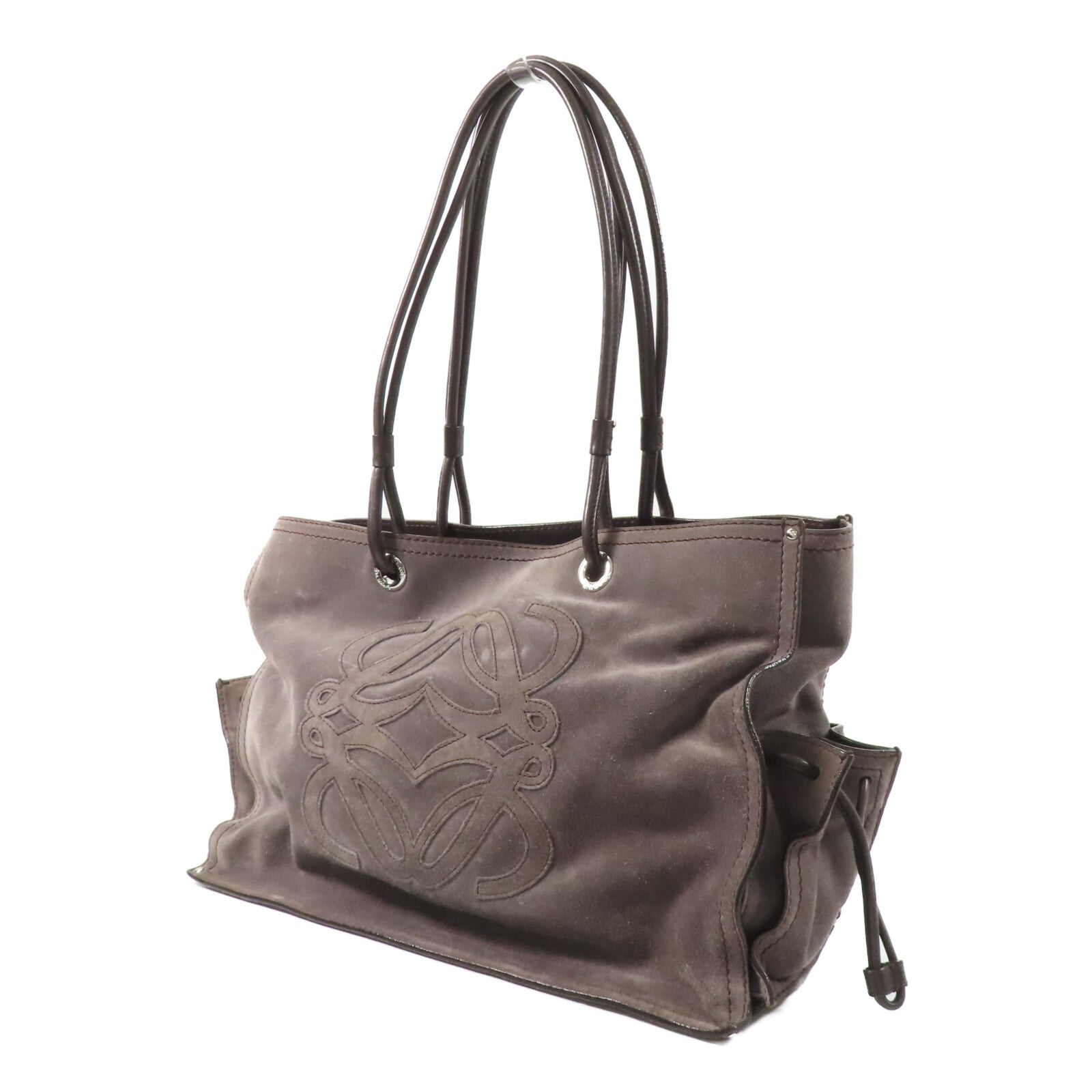 LOEWE 麂皮皮革Anagram Shoulder Bag肩背袋