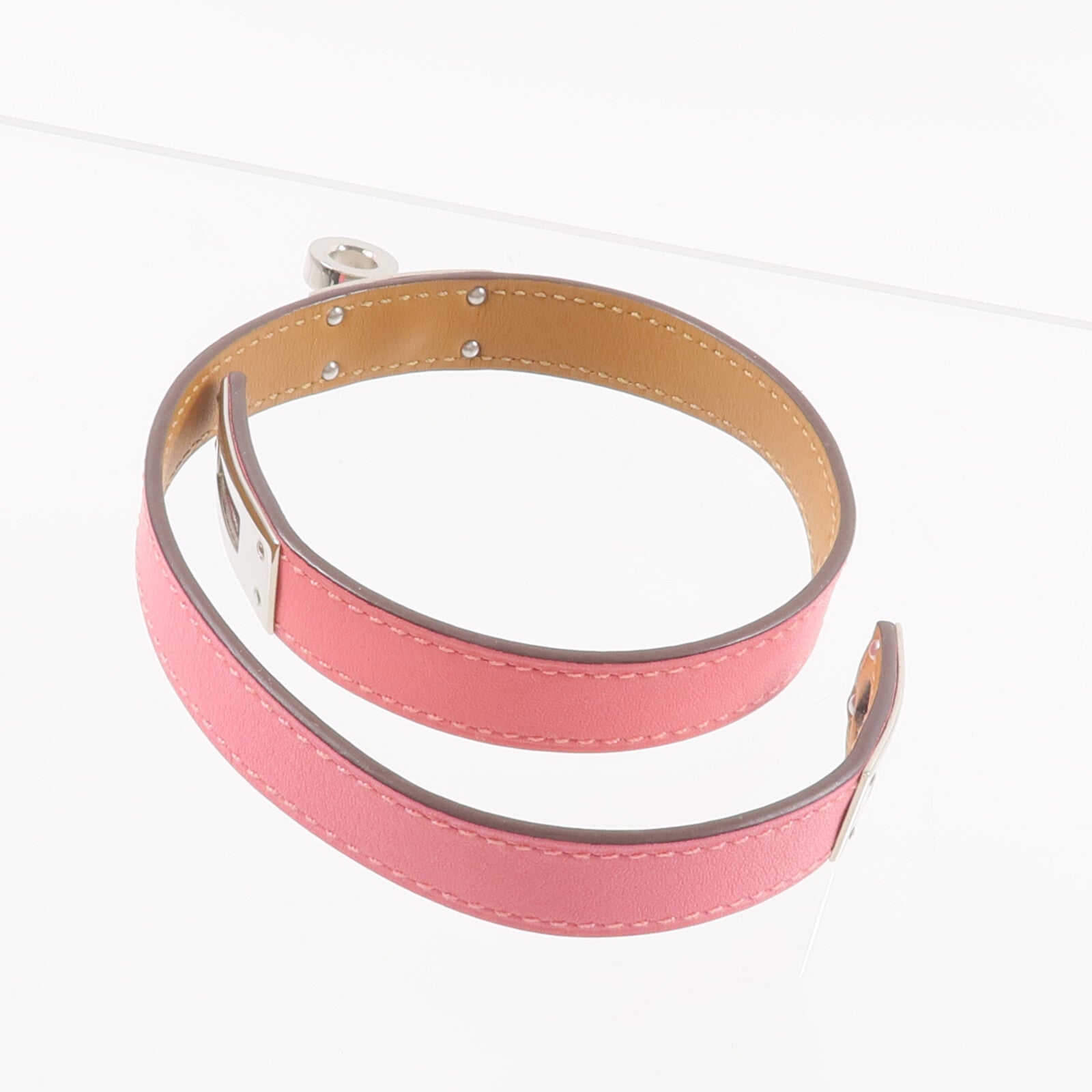 HERMES 【激減優惠】Swift皮革Mini Kelly Double Tour Bracelet手帶Rose Azalee