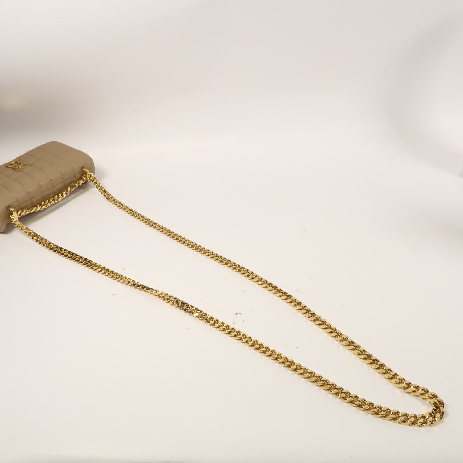BURBERRY 【激減優惠】牛皮皮革Shoulder Bag金扣鏈帶肩背袋啡色
