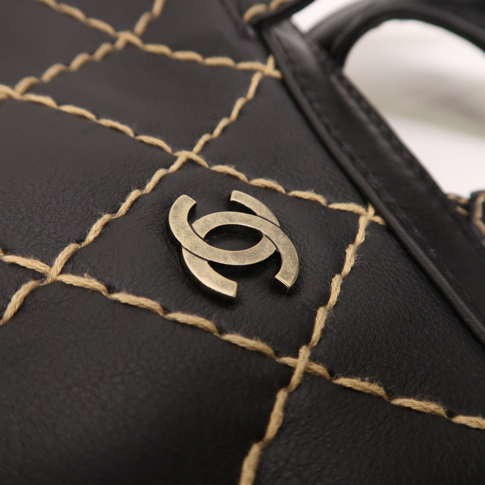 CHANEL 牛皮皮革Vintage Wild Stitch手挽袋
