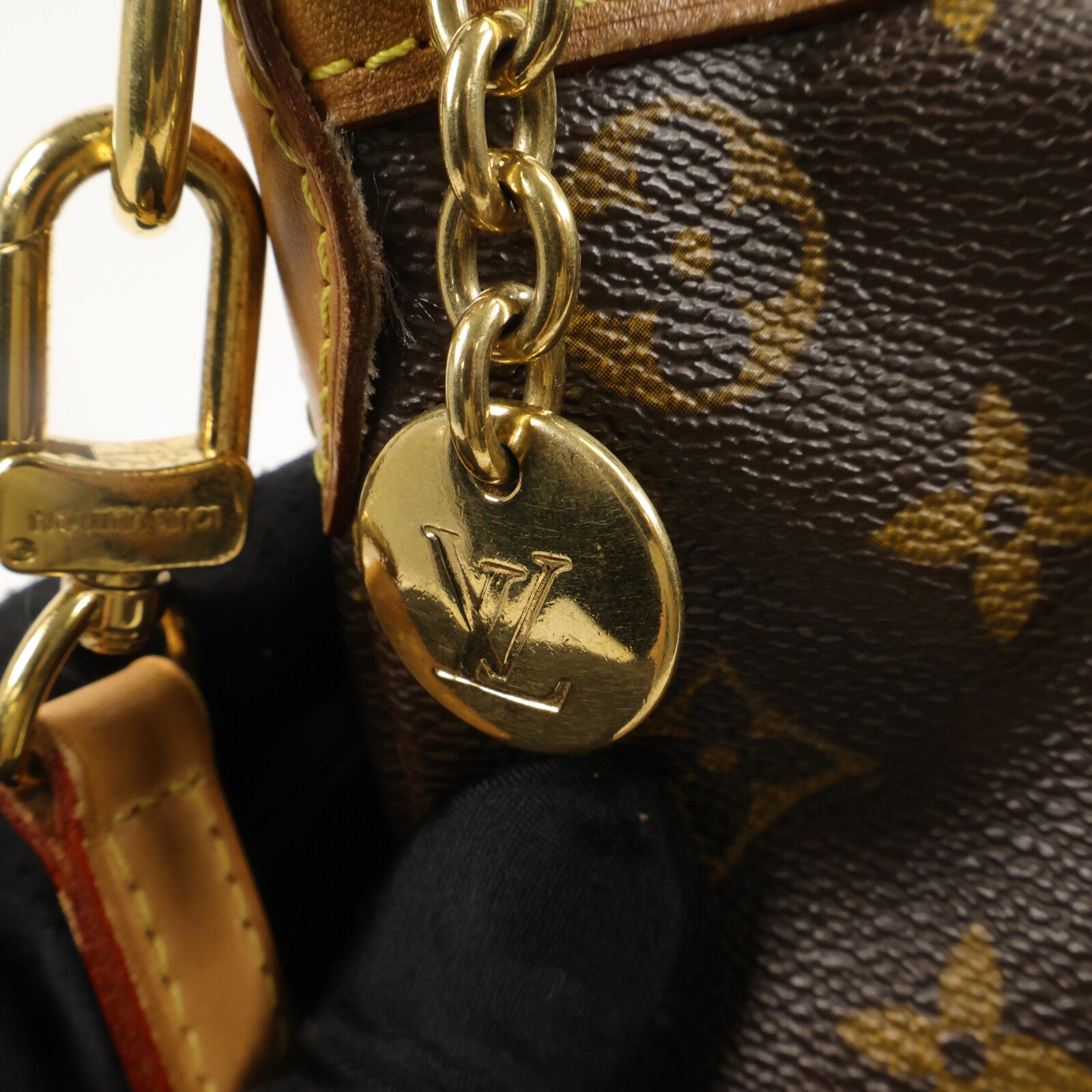 LOUIS VUITTON Monogram Palermo PM金扣手挽肩背兩用袋棕色