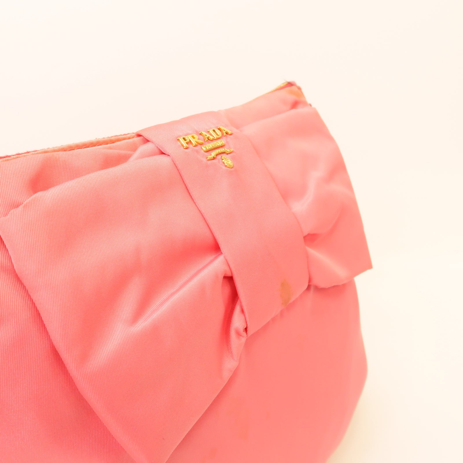 PRADA 尼龍Shoulder Bag金扣肩背袋粉紅色