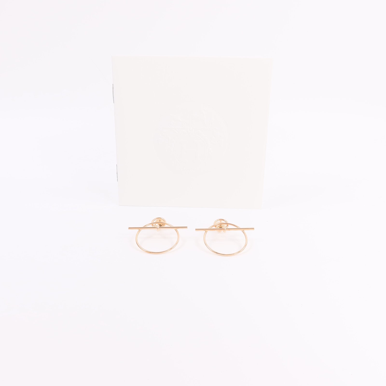 HERMES 18K玫瑰金Loop Earrings耳環