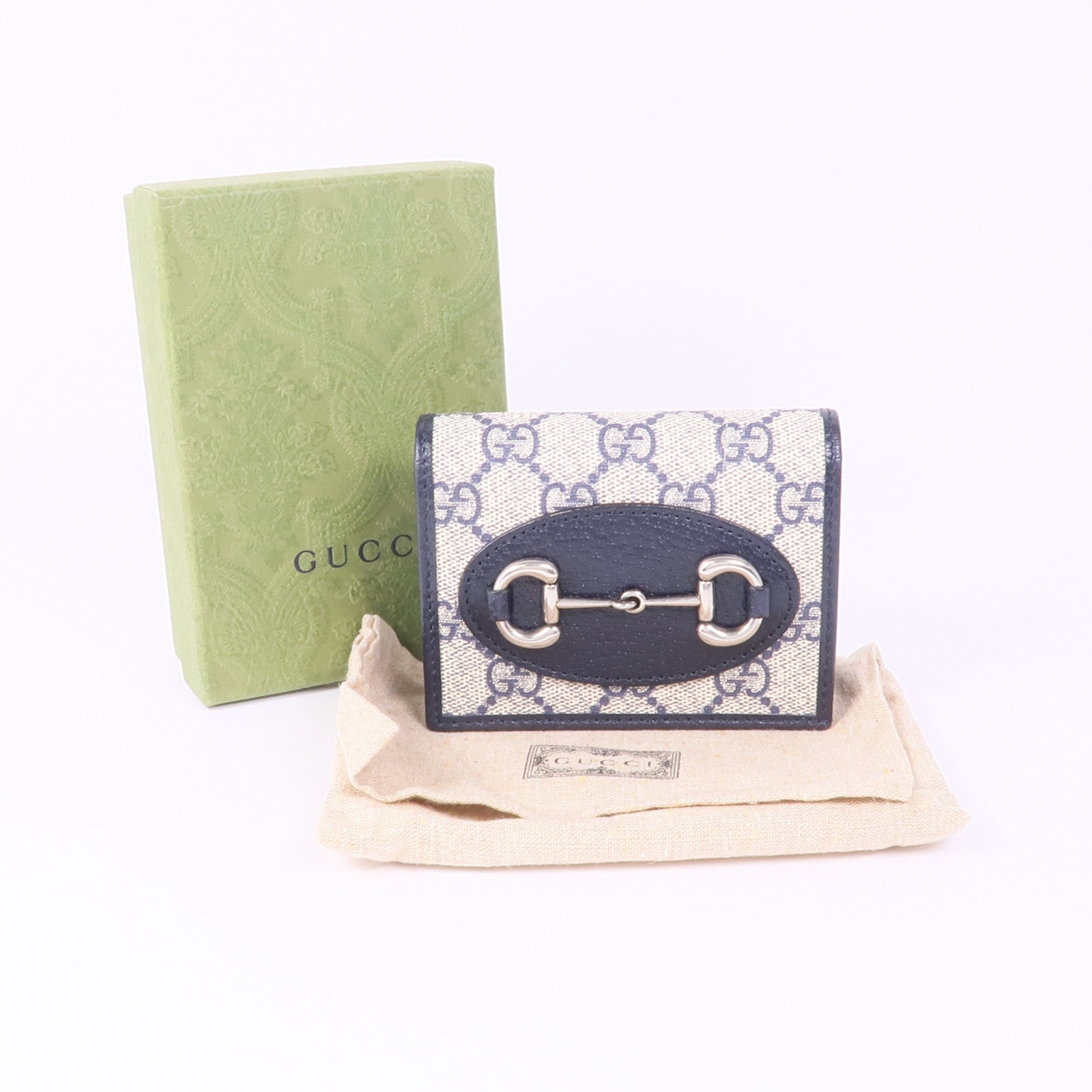 GUCCI 塗層帆布Wallet 1955銀扣錢包