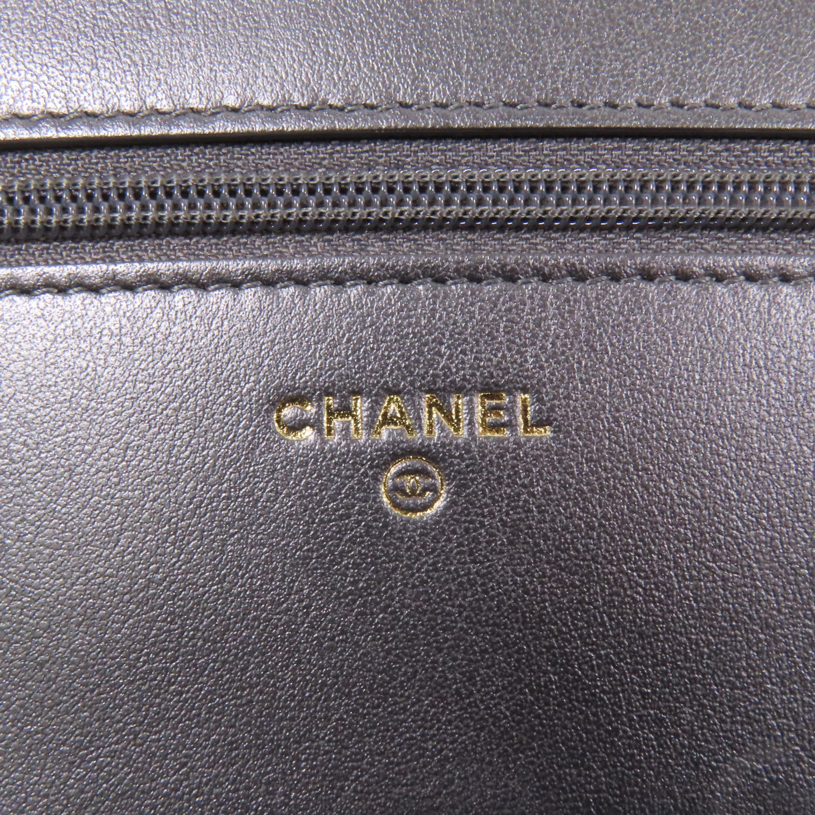 CHANEL 牛皮皮革/天鵝絨WOC Wallet On Chain金扣鏈帶肩背袋