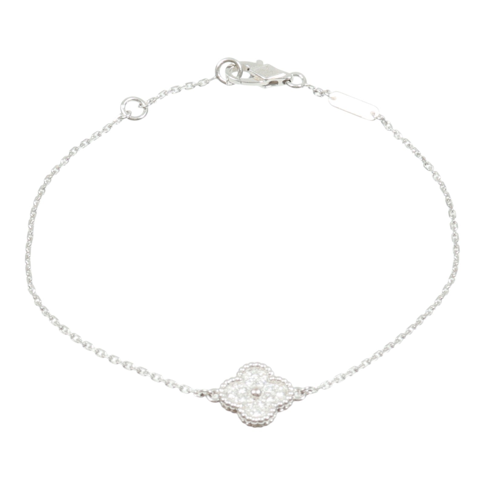 Van Cleef & Arpels 18K白金Sweet Alhambra Diamond鑽石手鏈