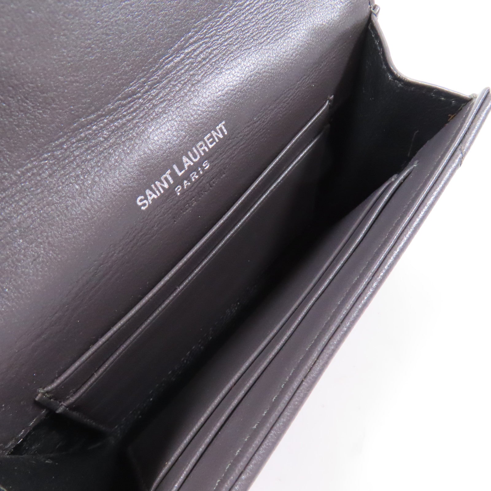 SAINT LAURENT 羊皮皮革Wallet銀扣錢包