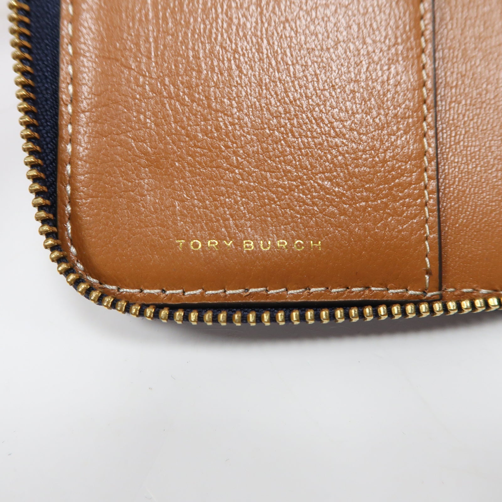 Tory Burch 牛皮皮革Long Wallet金扣長錢包藍色