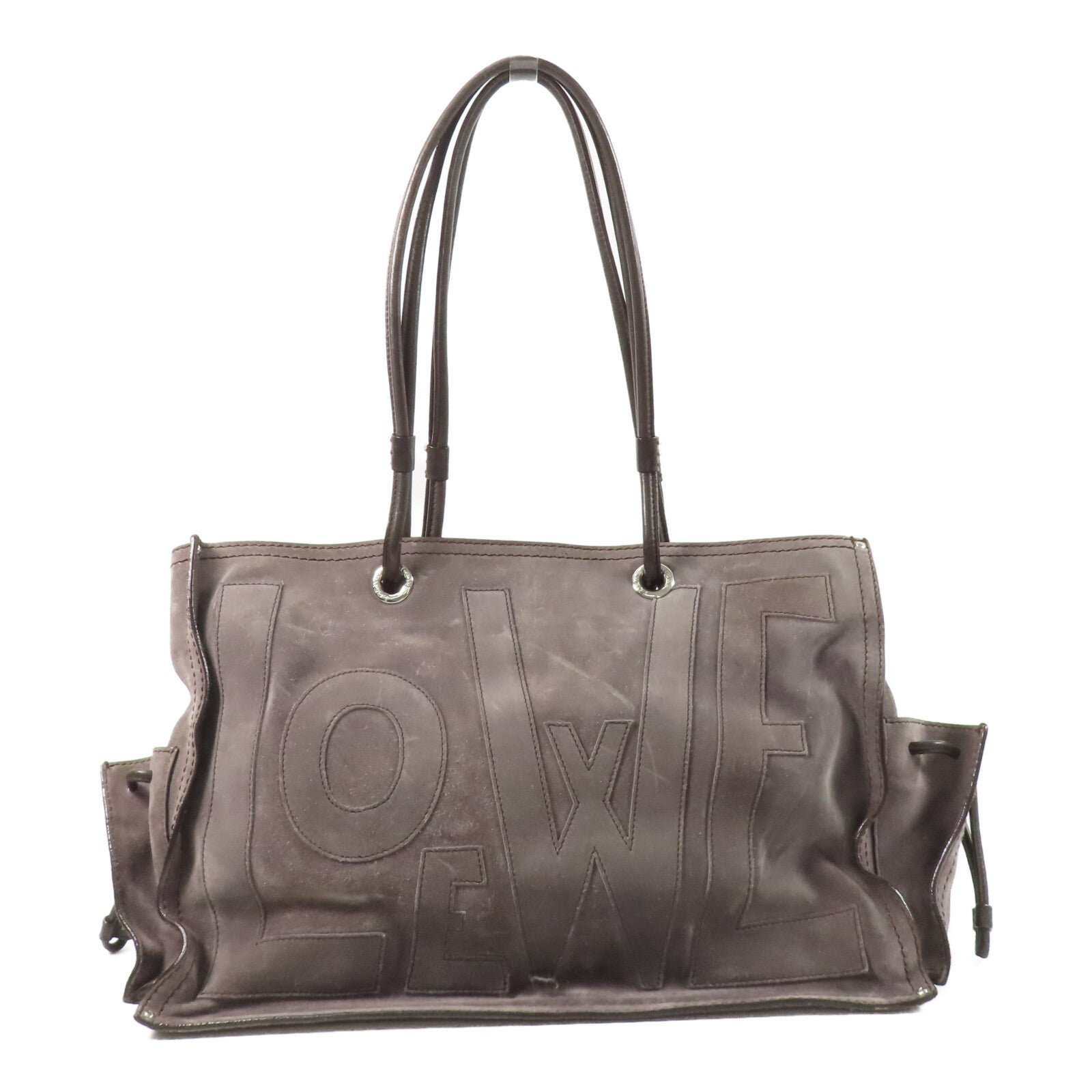 LOEWE 麂皮皮革Anagram Shoulder Bag肩背袋