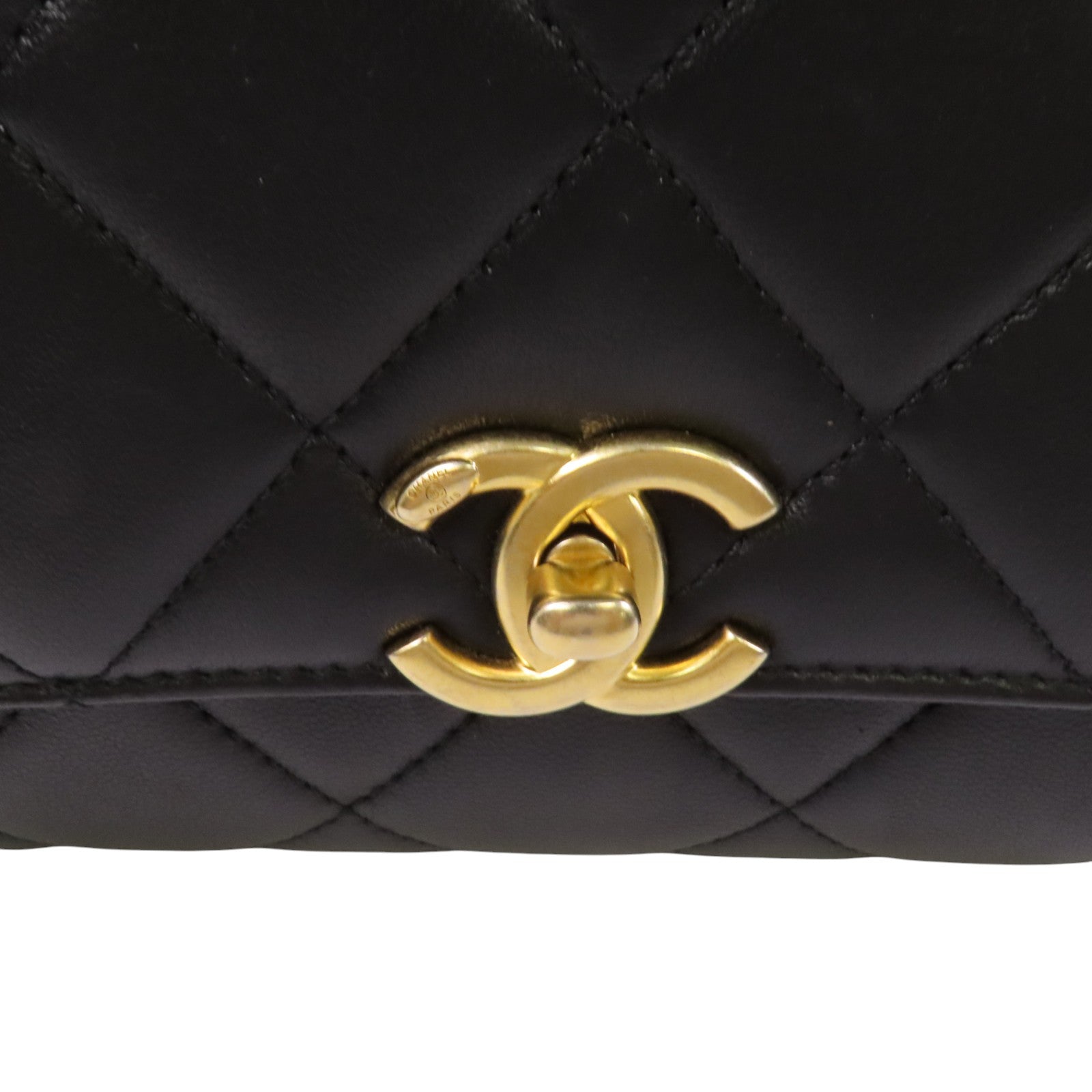 CHANEL 羊皮皮革Small Flap Bag金扣鏈帶手挽肩背兩用袋